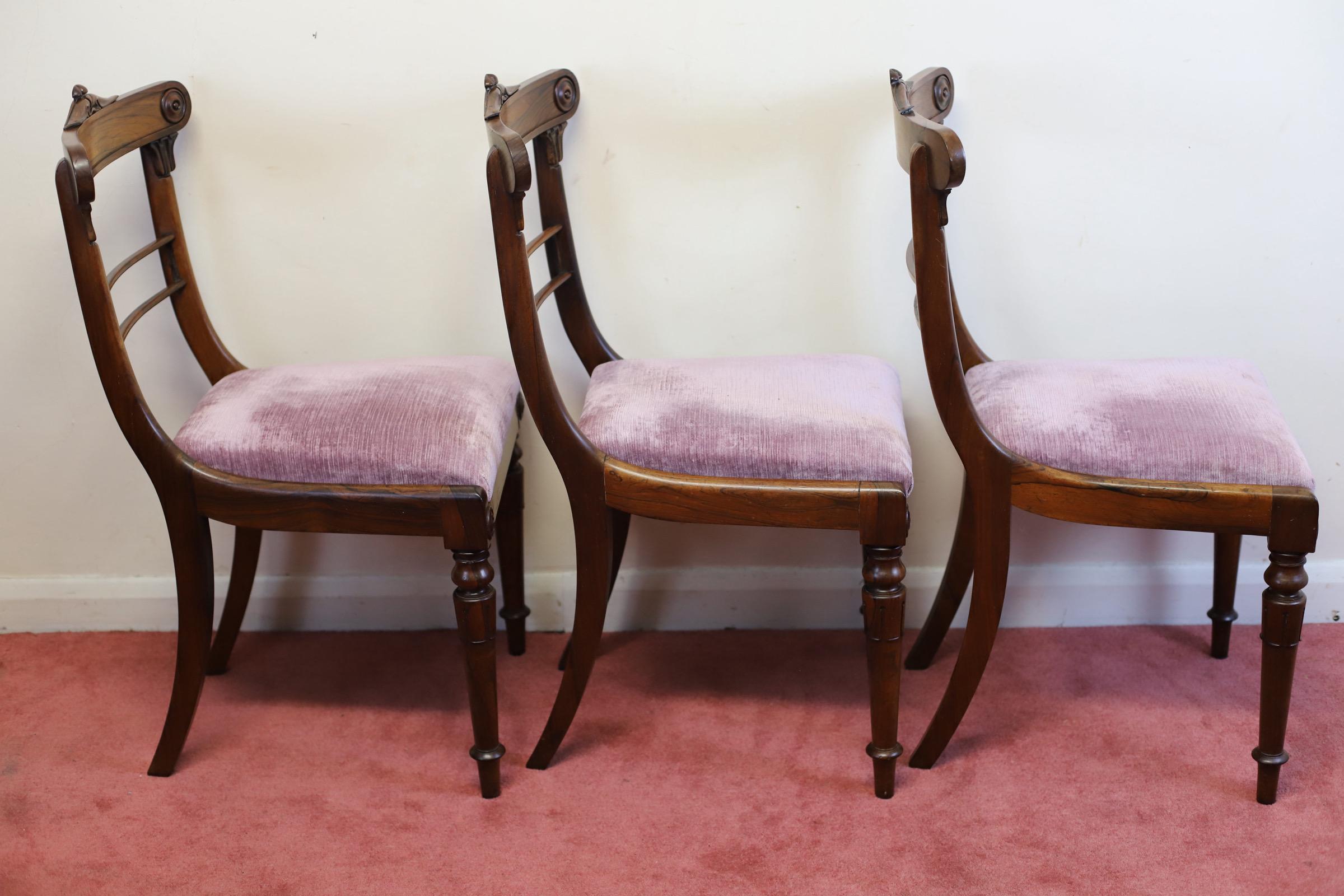 Beautiful Set Of Six Regency Dining Chairs For Sale 5