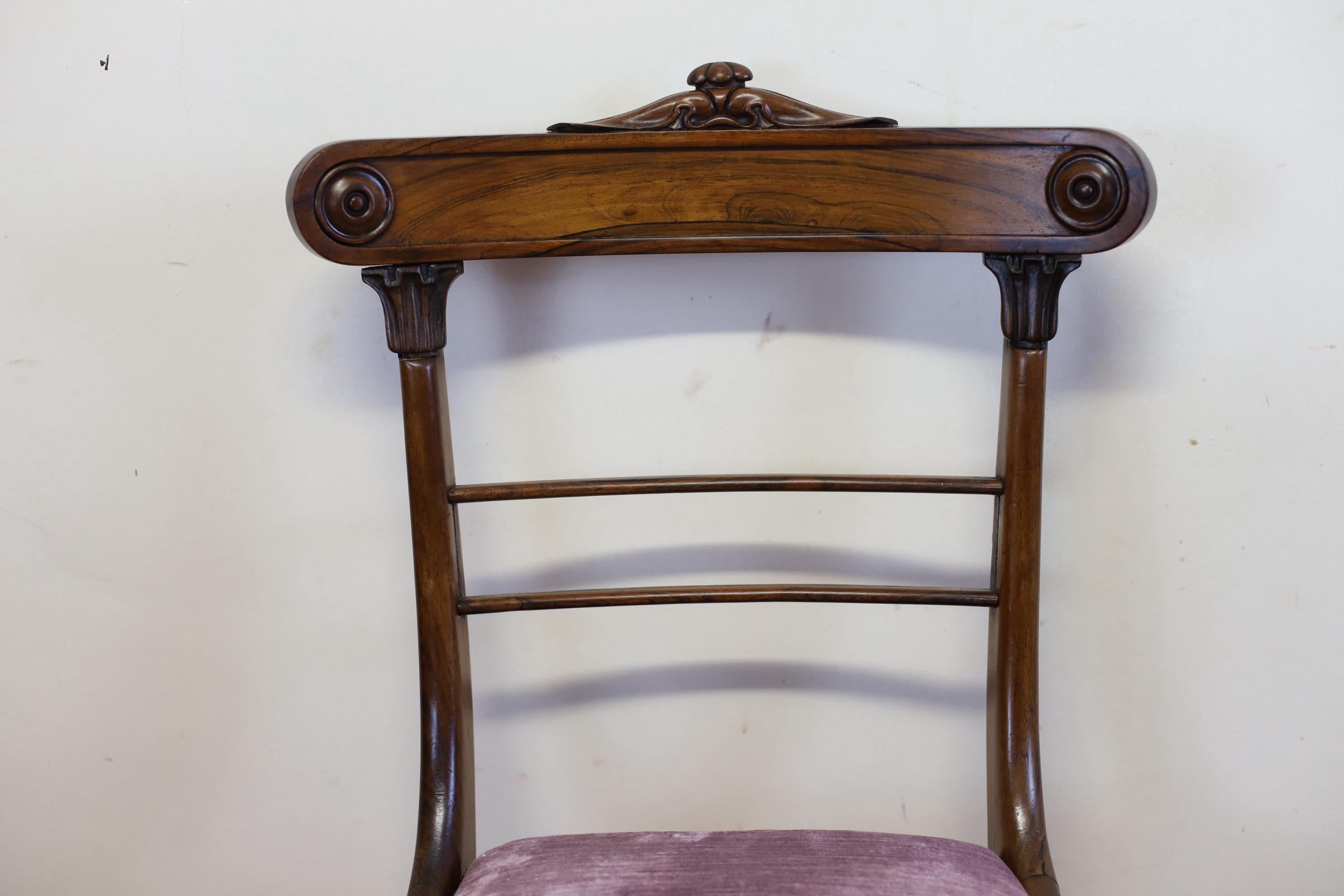 Beautiful Set Of Six Regency Dining Chairs For Sale 6