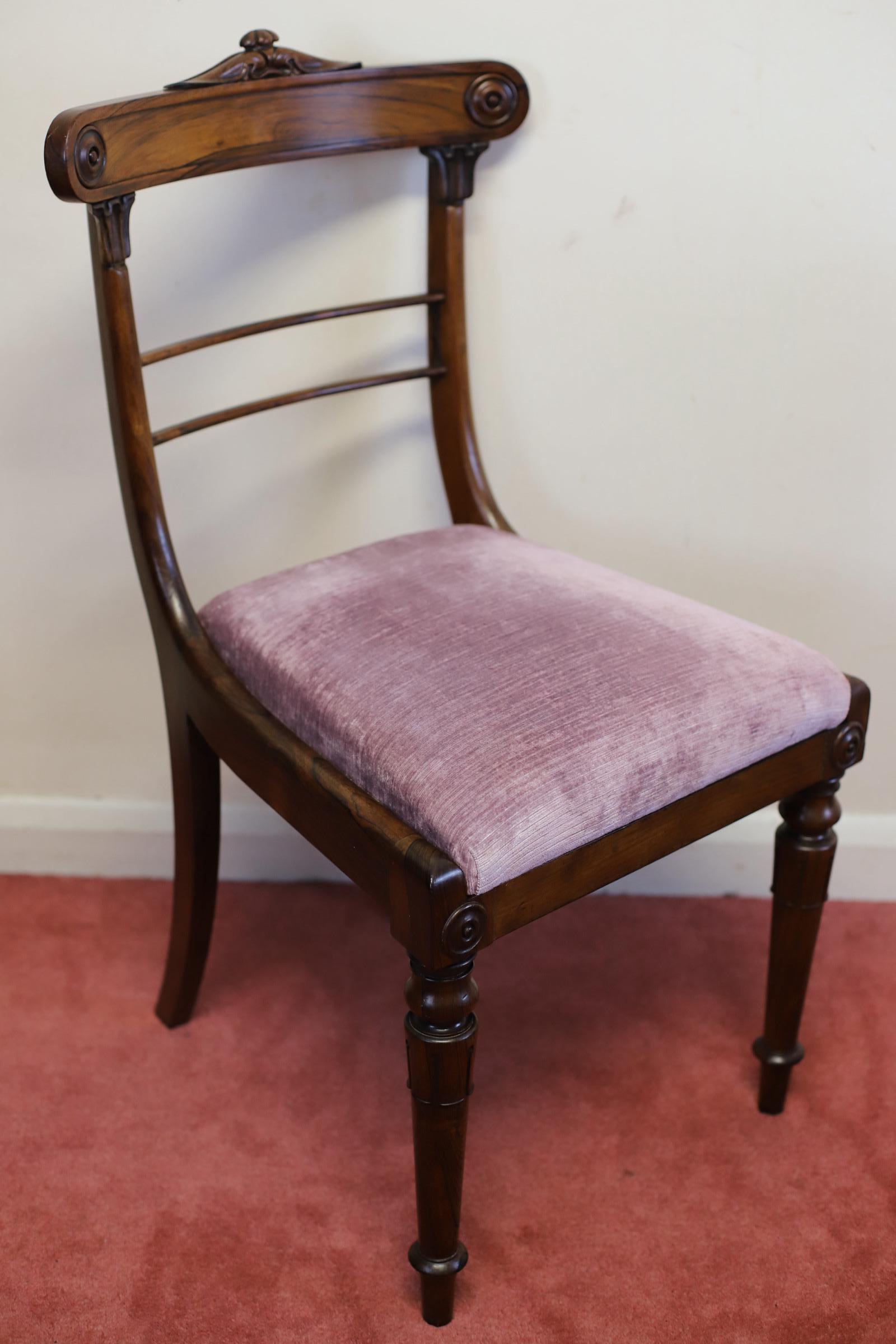 Beautiful Set Of Six Regency Dining Chairs For Sale 9