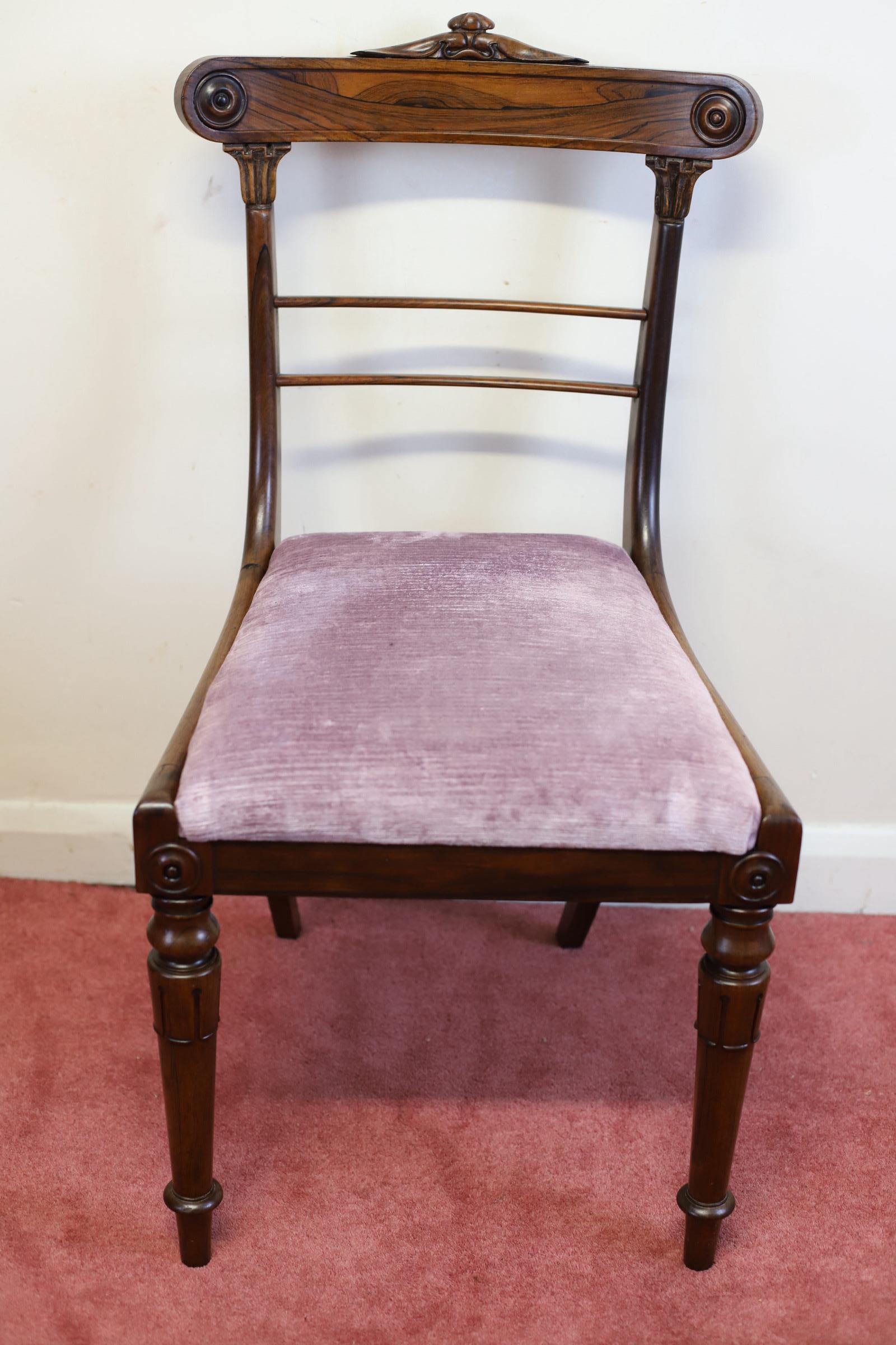 Beautiful Set Of Six Regency Dining Chairs For Sale 10