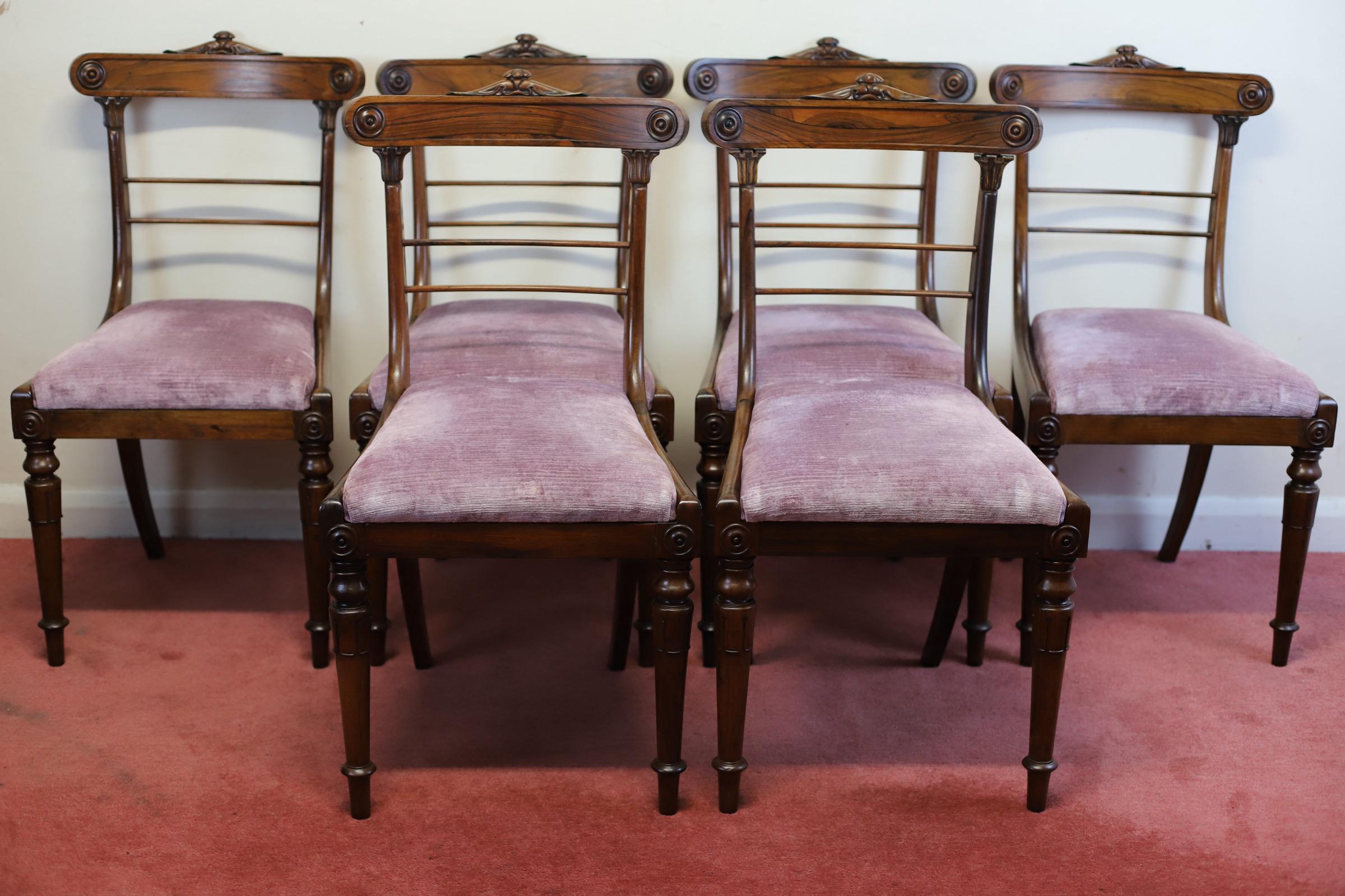 British Beautiful Set Of Six Regency Dining Chairs For Sale