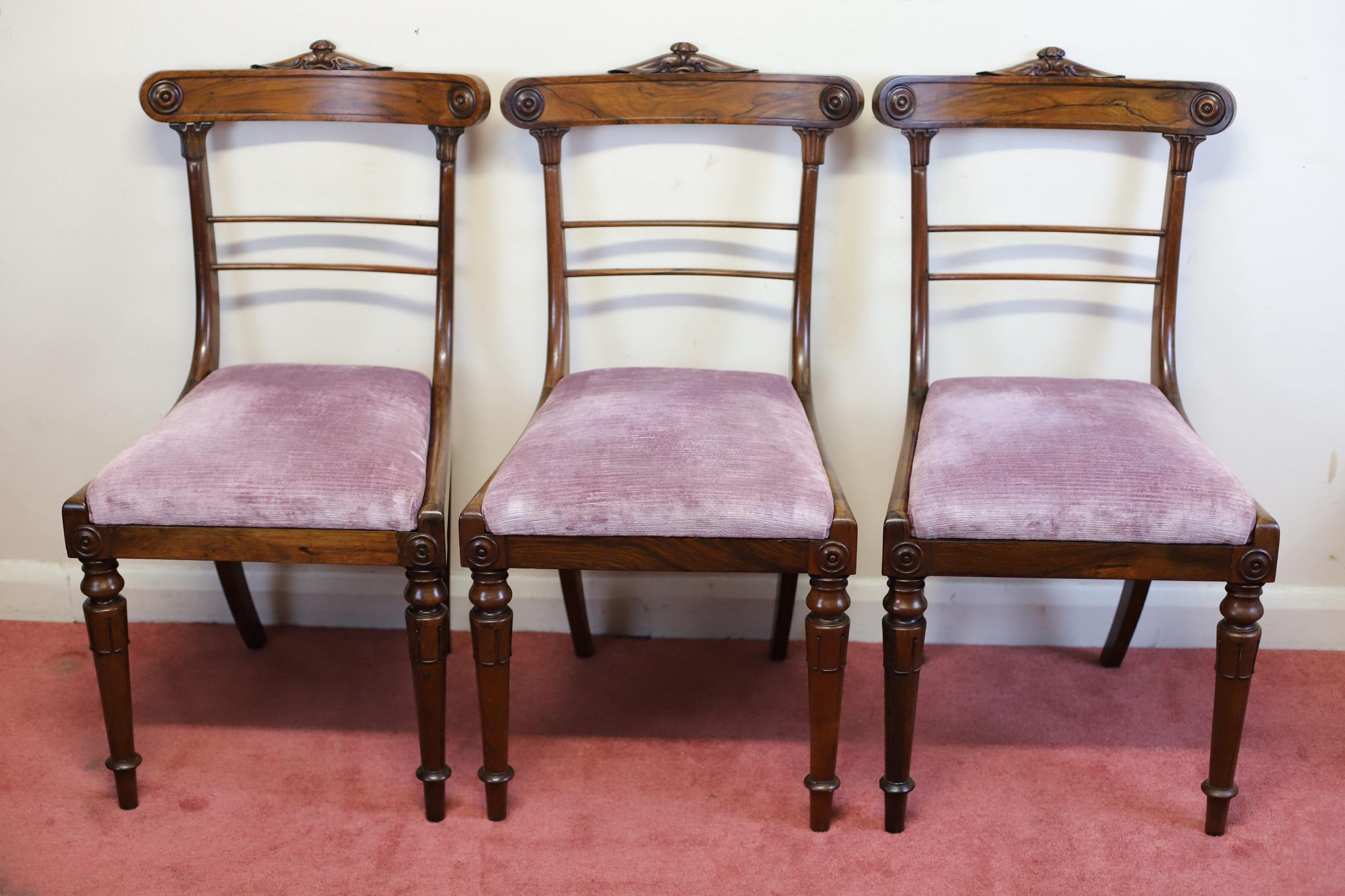 Hand-Crafted Beautiful Set Of Six Regency Dining Chairs For Sale