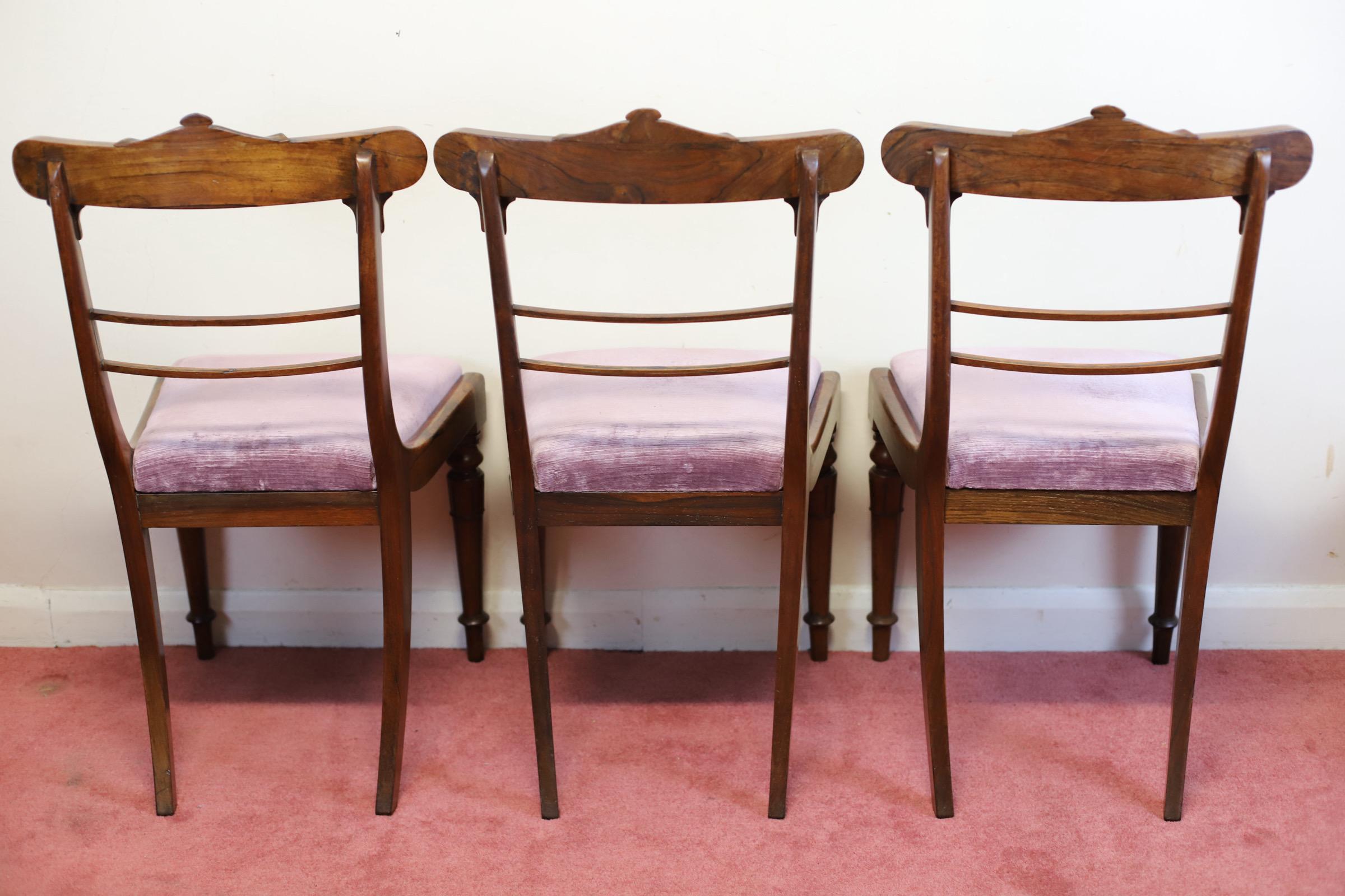 Hardwood Beautiful Set Of Six Regency Dining Chairs For Sale