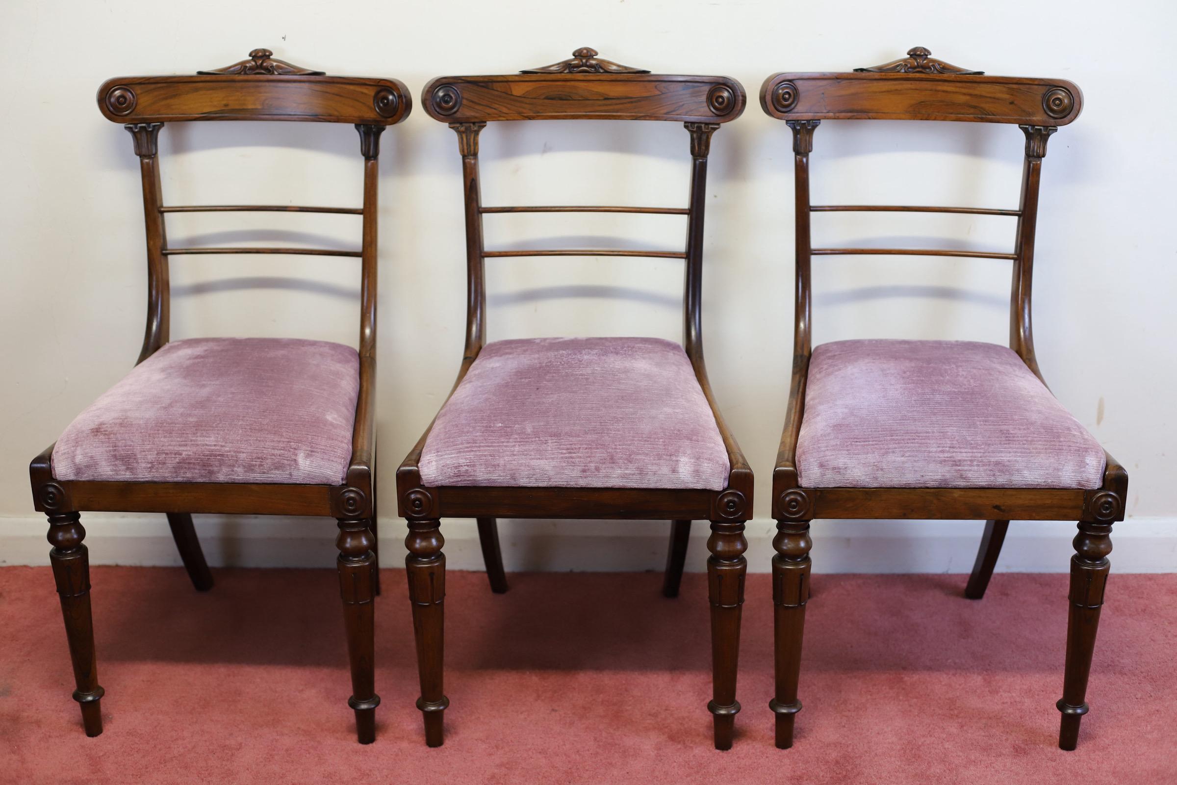 Beautiful Set Of Six Regency Dining Chairs For Sale 2