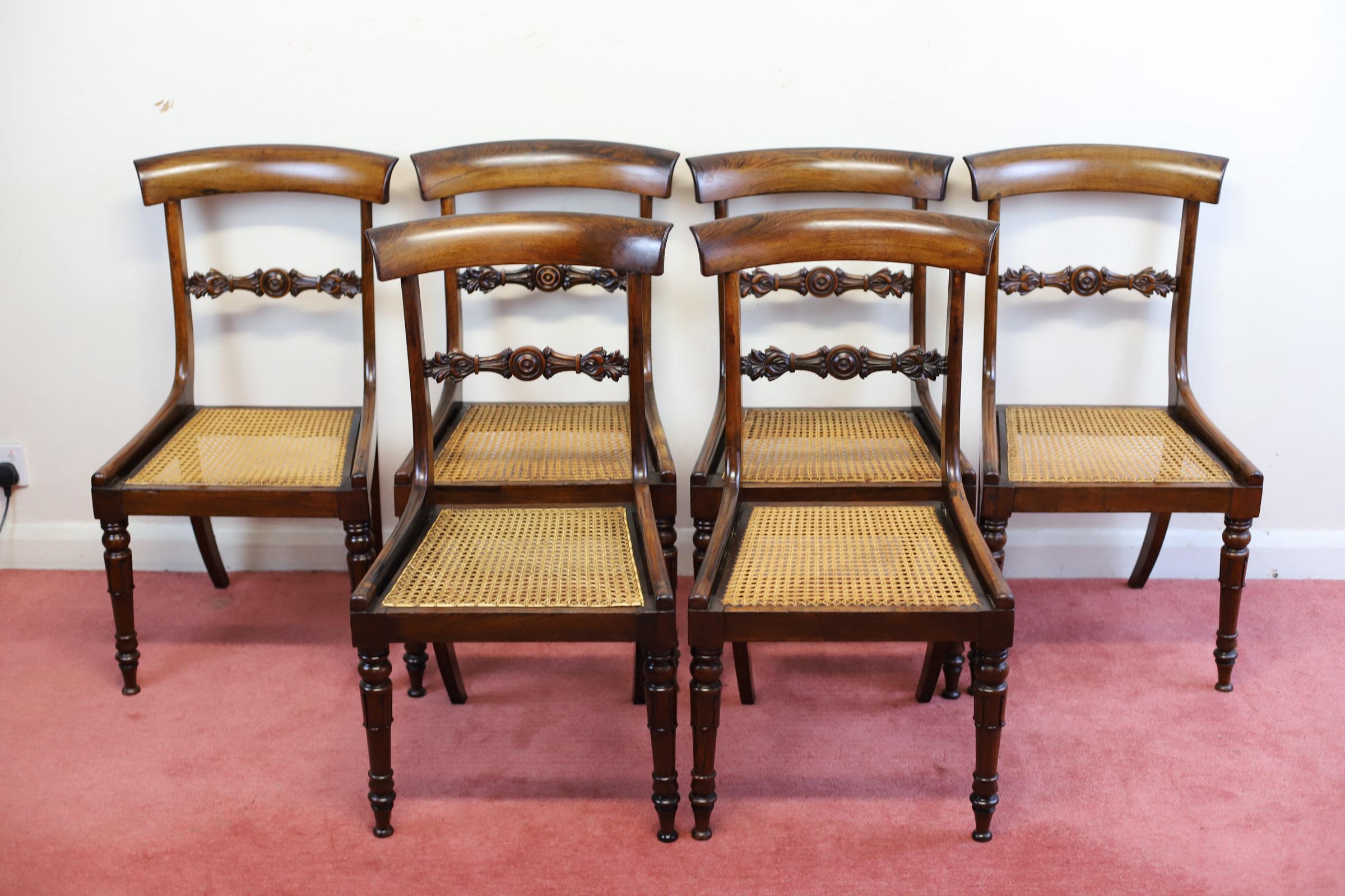 British Beautiful Set Of Six William IV  Dining Chairs  For Sale