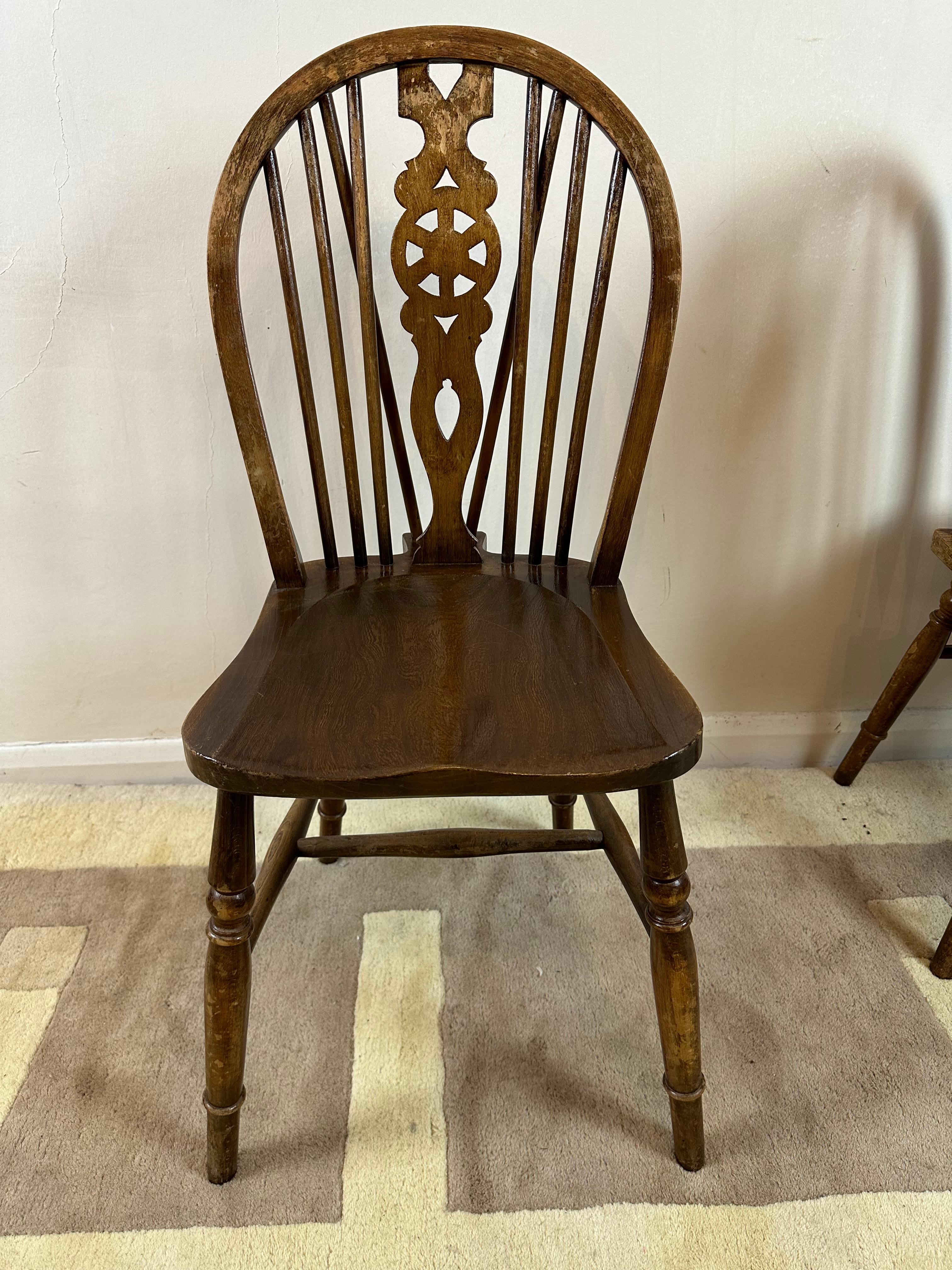 Beech Beautiful Set of Six Windsor Wheelback Dining Chairs