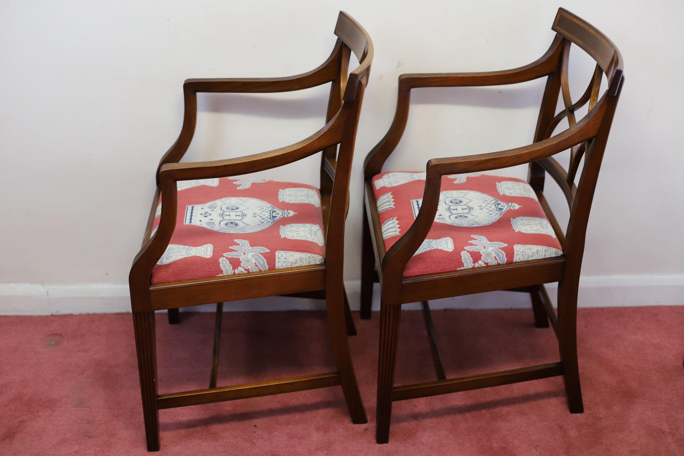 Hand-Crafted Beautiful Set Of Twelve George III Style Dining Chairs  For Sale