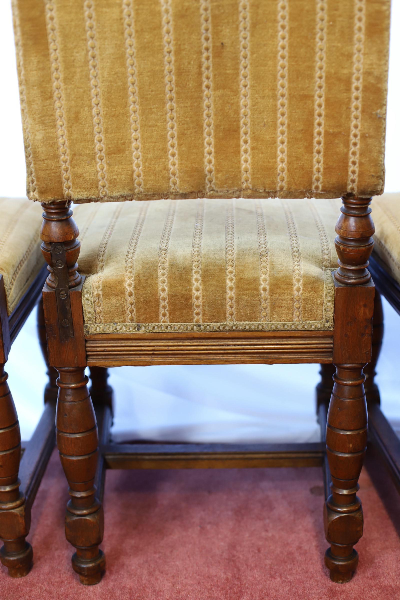Beautiful Set Of Twelve Victorian Oak Dining Chairs For Sale 9