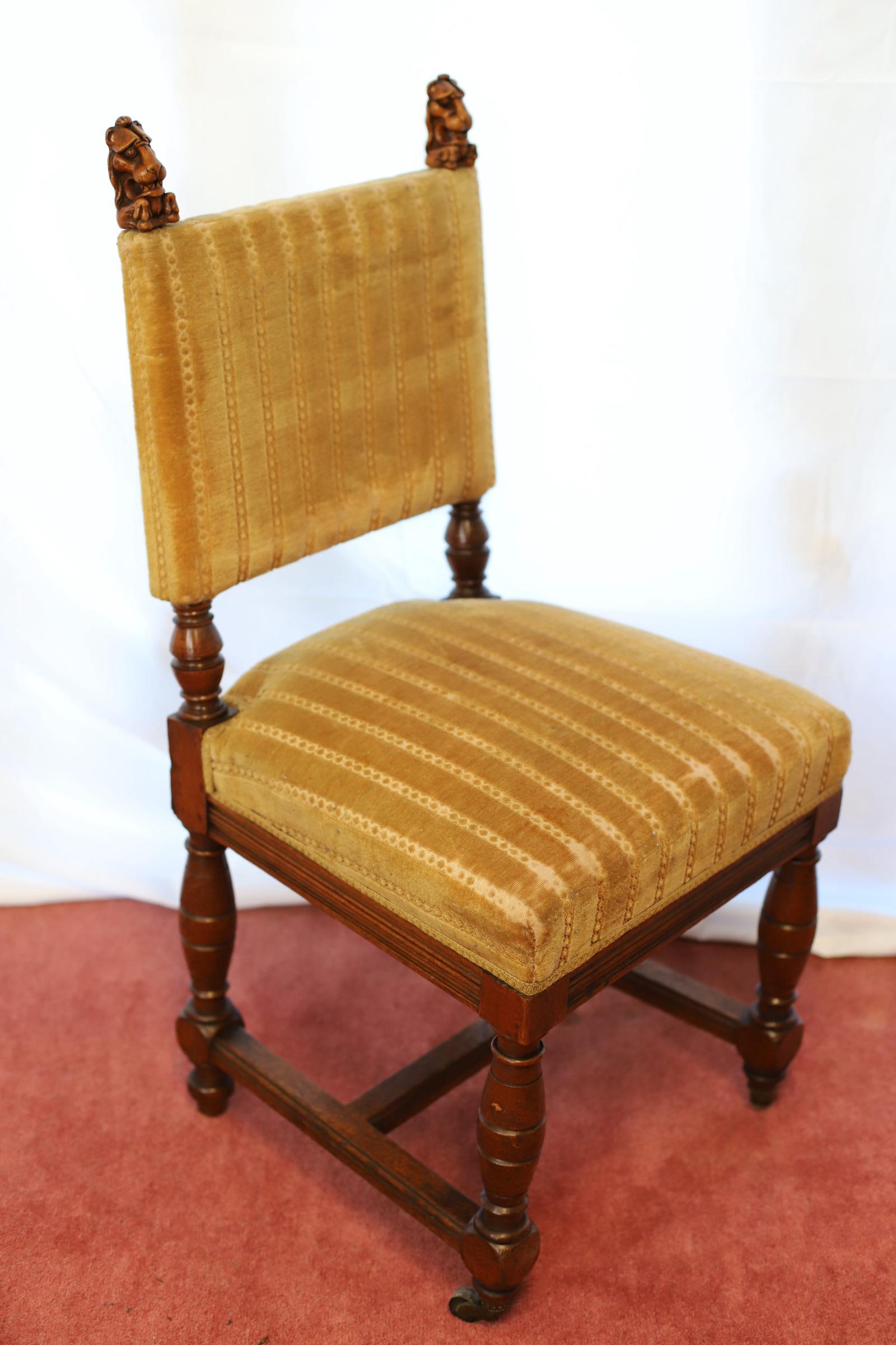 Beautiful Set Of Twelve Victorian Oak Dining Chairs For Sale 10