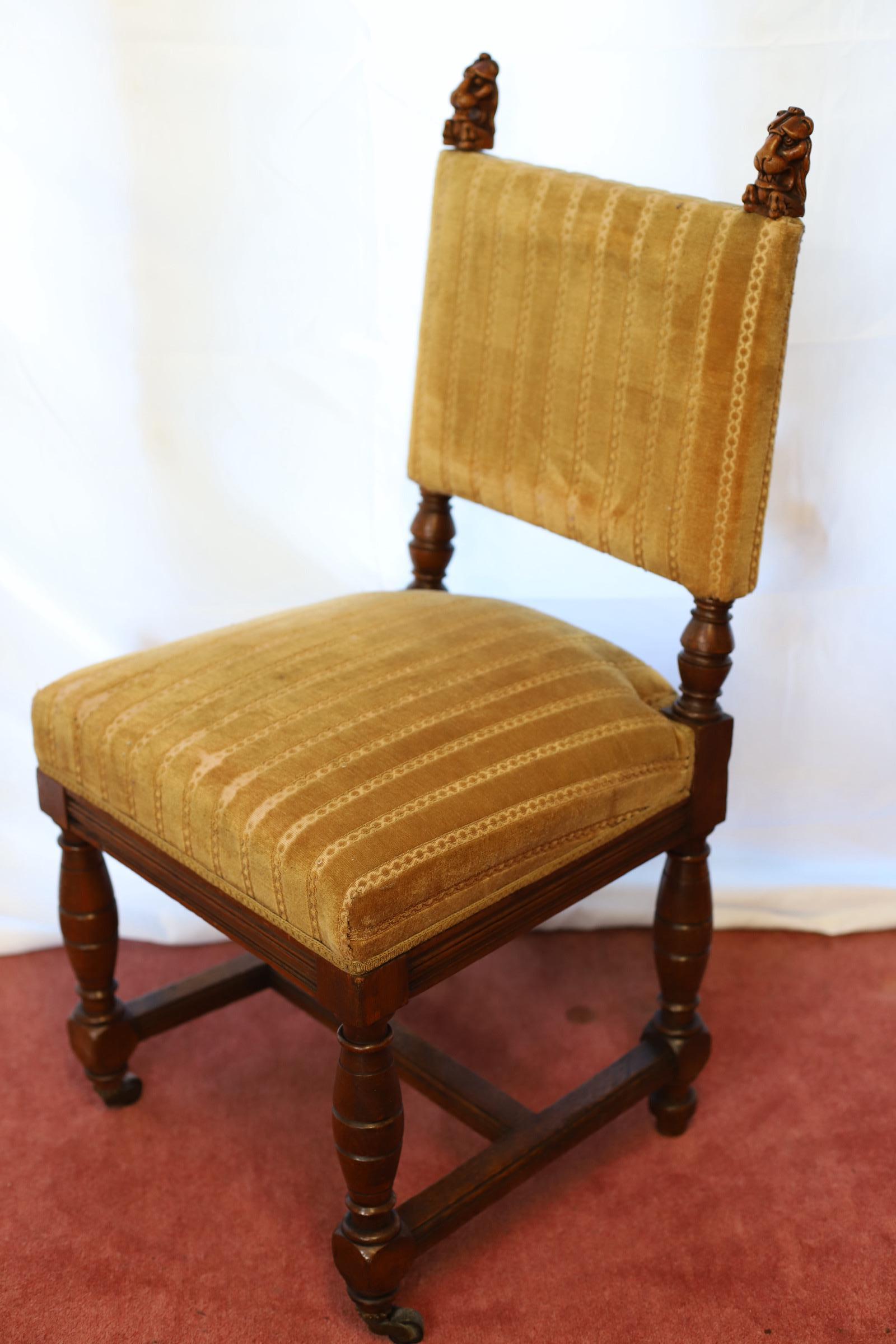 Beautiful Set Of Twelve Victorian Oak Dining Chairs For Sale 11