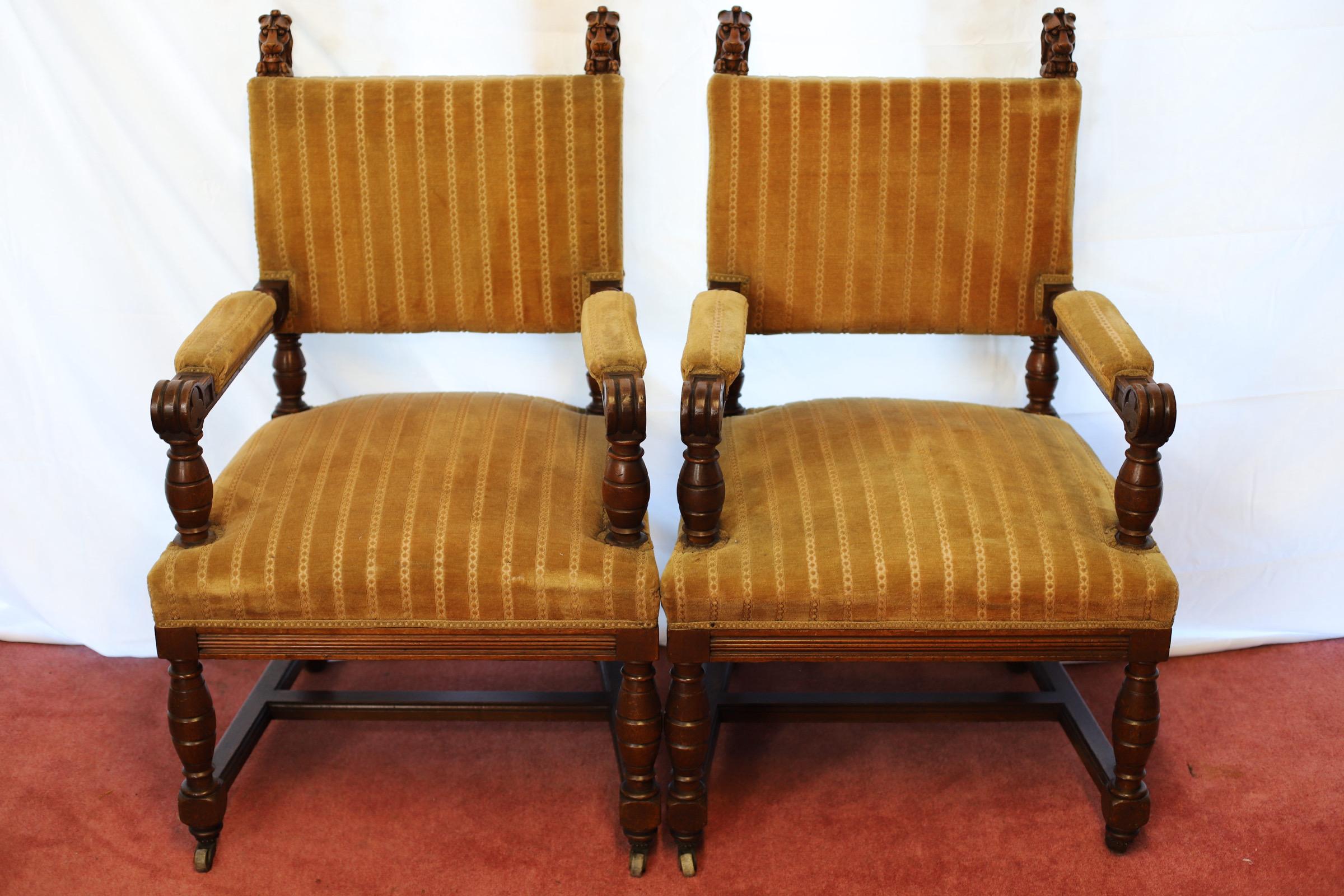 Beautiful Set Of Twelve Victorian Oak Dining Chairs For Sale 13