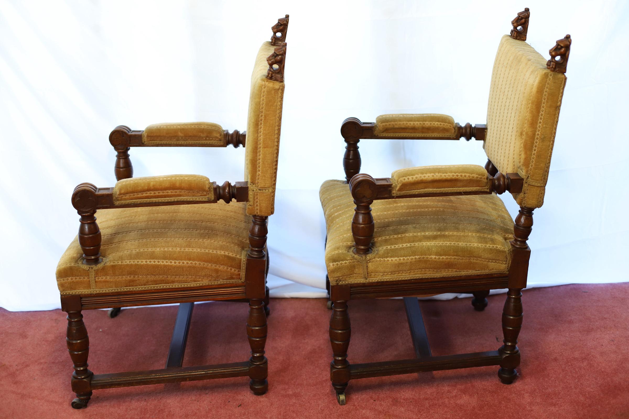 Beautiful Set Of Twelve Victorian Oak Dining Chairs For Sale 14