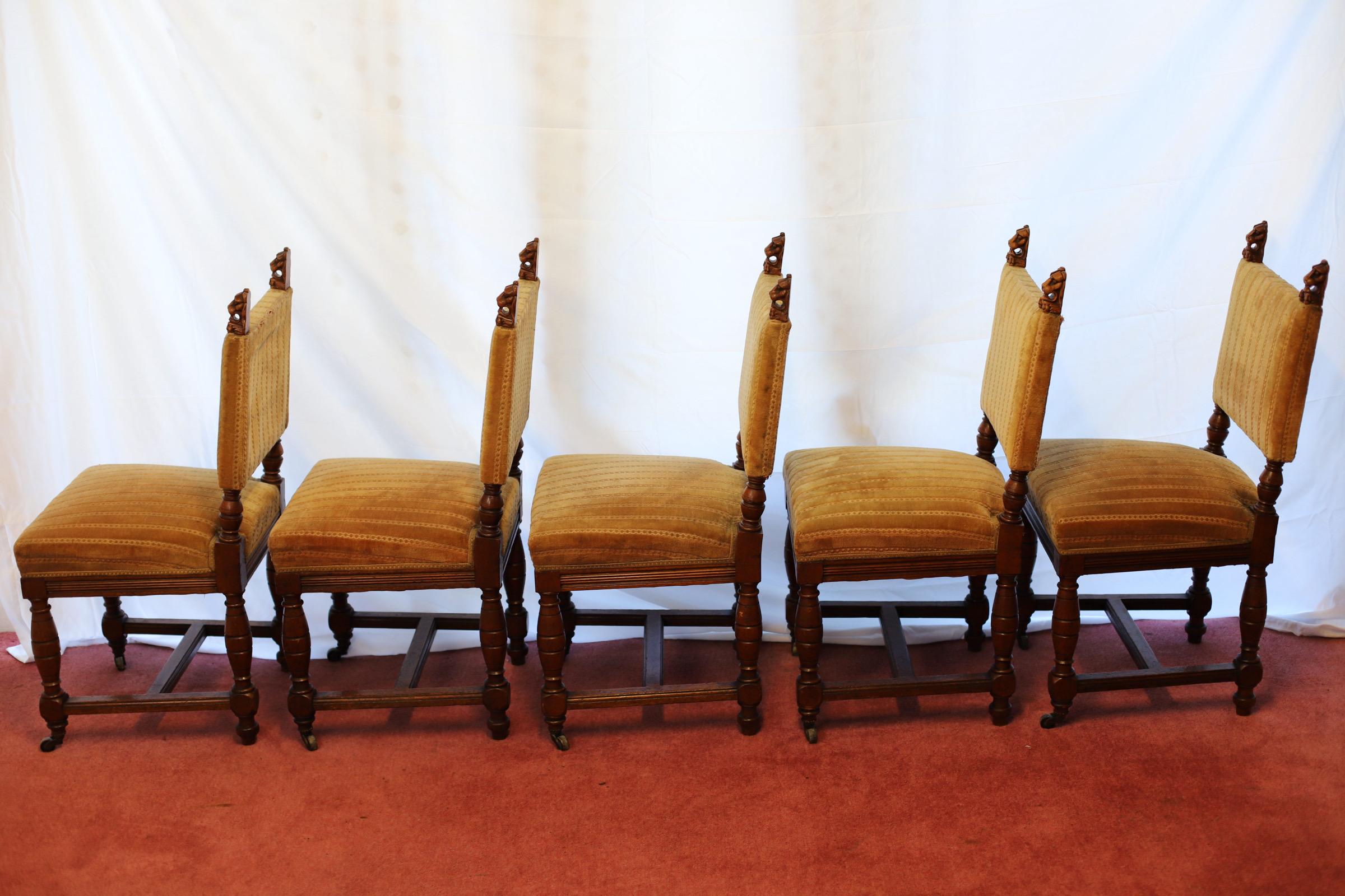 19th Century Beautiful Set Of Twelve Victorian Oak Dining Chairs For Sale