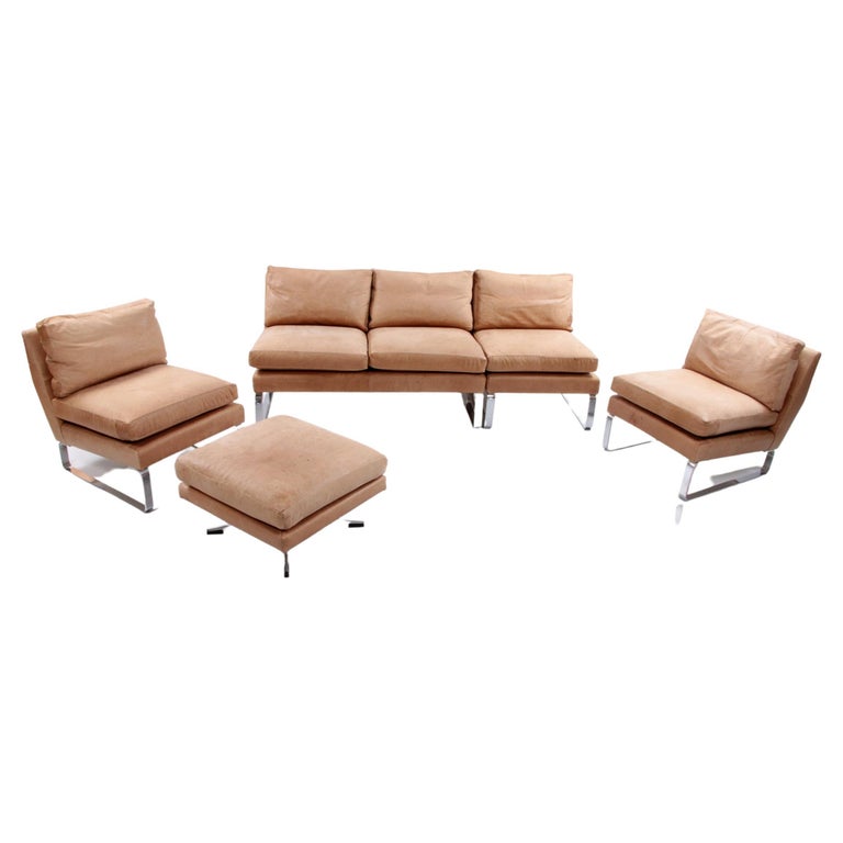 Beautiful Set of TwoSeater with 3 Separate Elements and Footstool