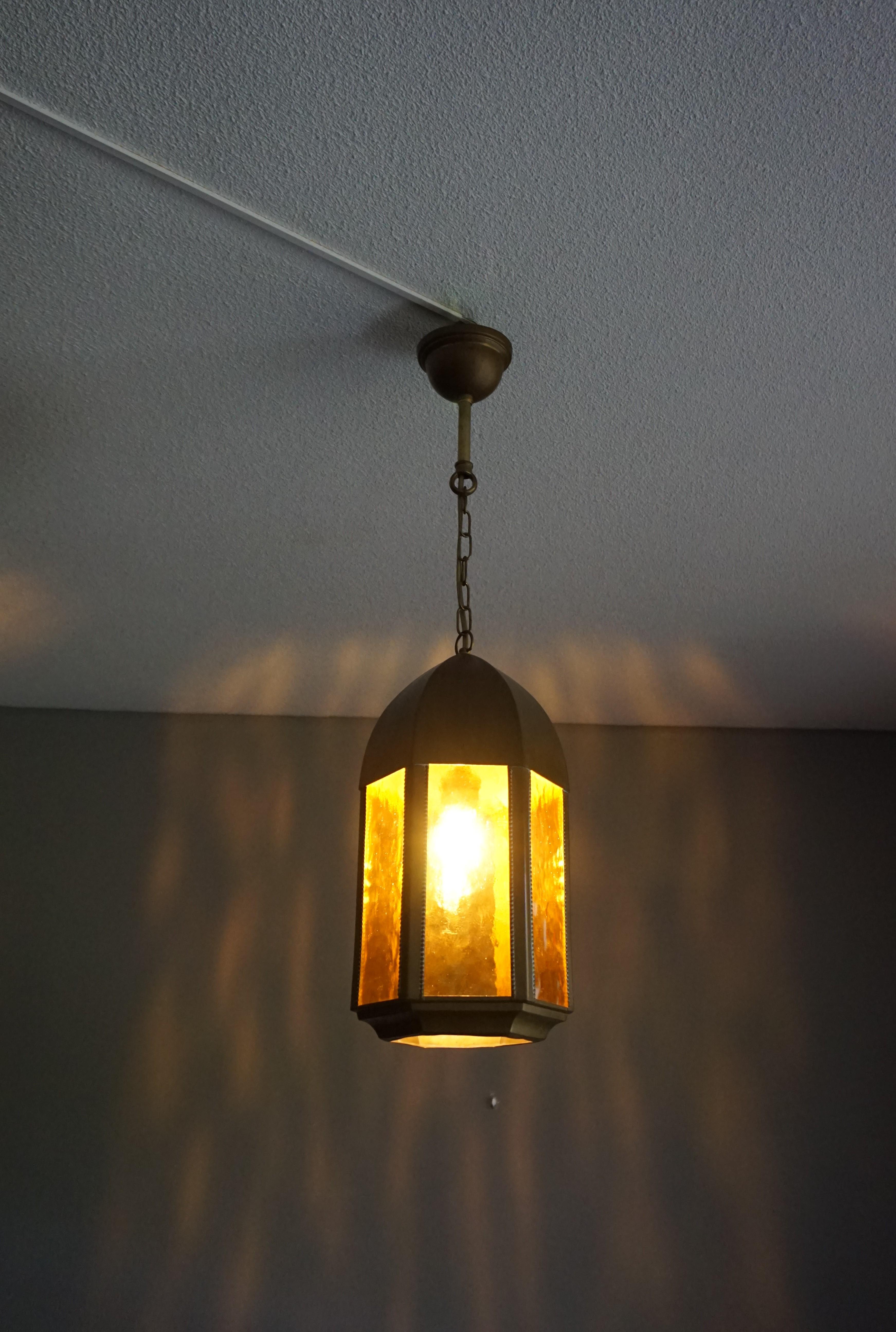 Beautiful Shape and Excellent Condition Gothic Revival Pendant Light W. Dome Top For Sale 5