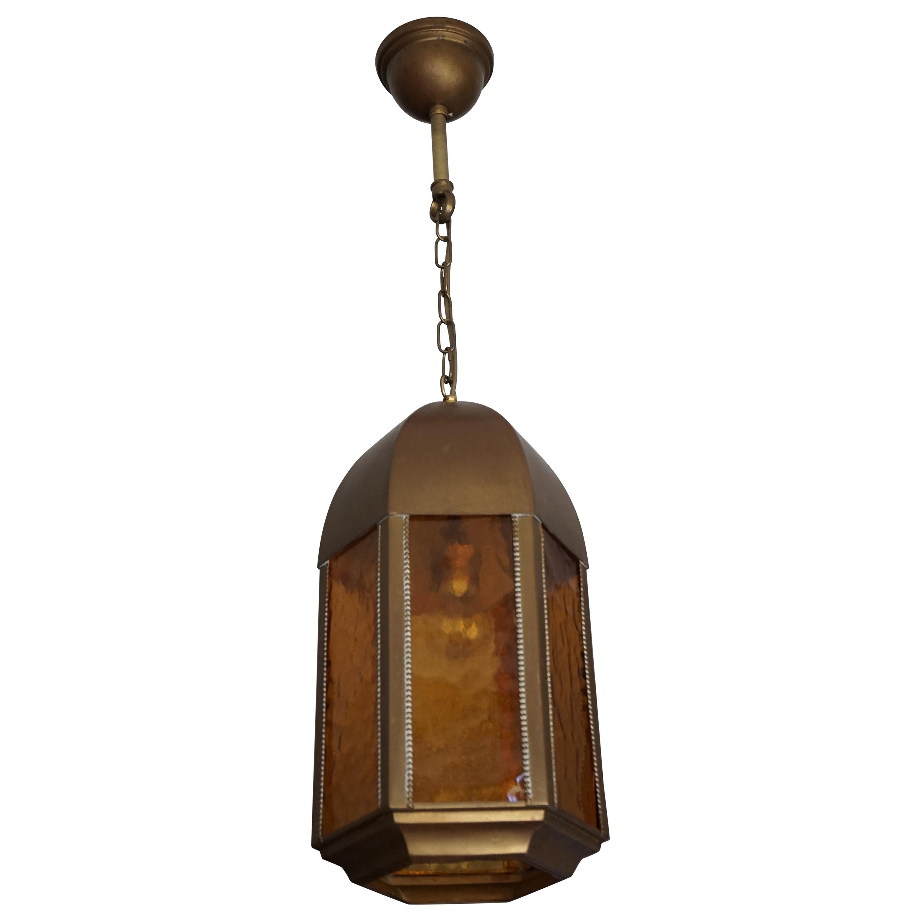Beautiful Shape and Excellent Condition Gothic Revival Pendant Light W. Dome Top