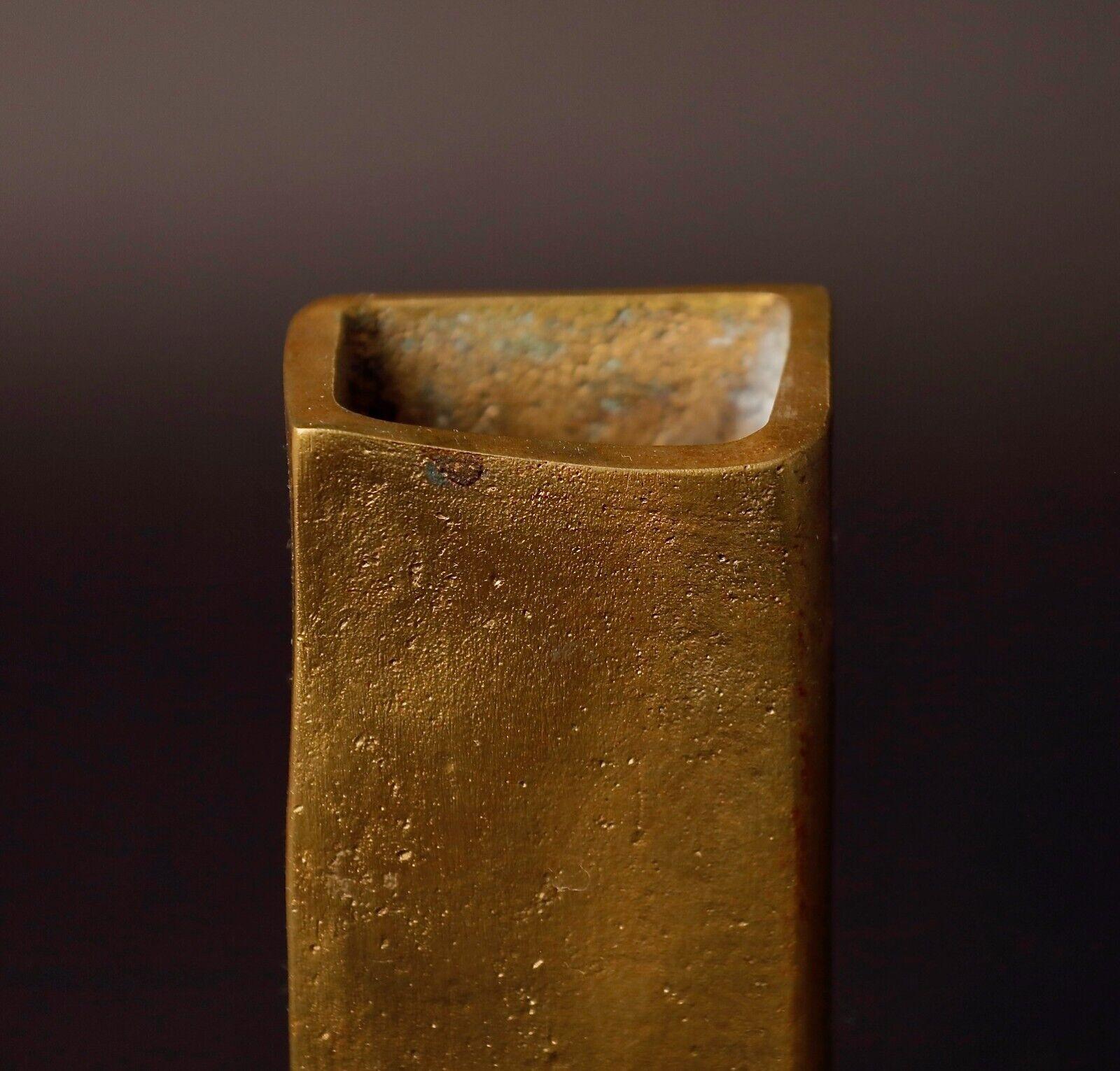 Beautiful shape Japanese Signed Bronze Vase by a Nitten Artist, Hasegawa  Masaya 5