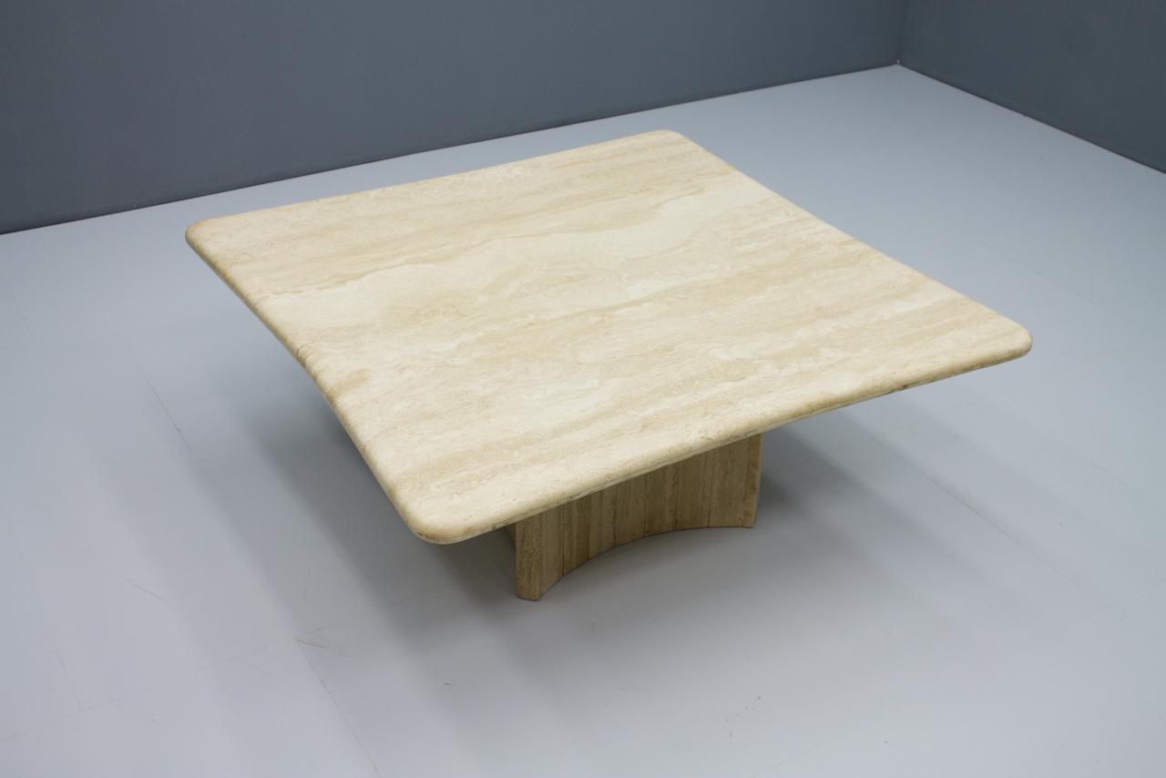 Italian Beautiful Shaped Travertine Coffee Table, Italy, 1970s