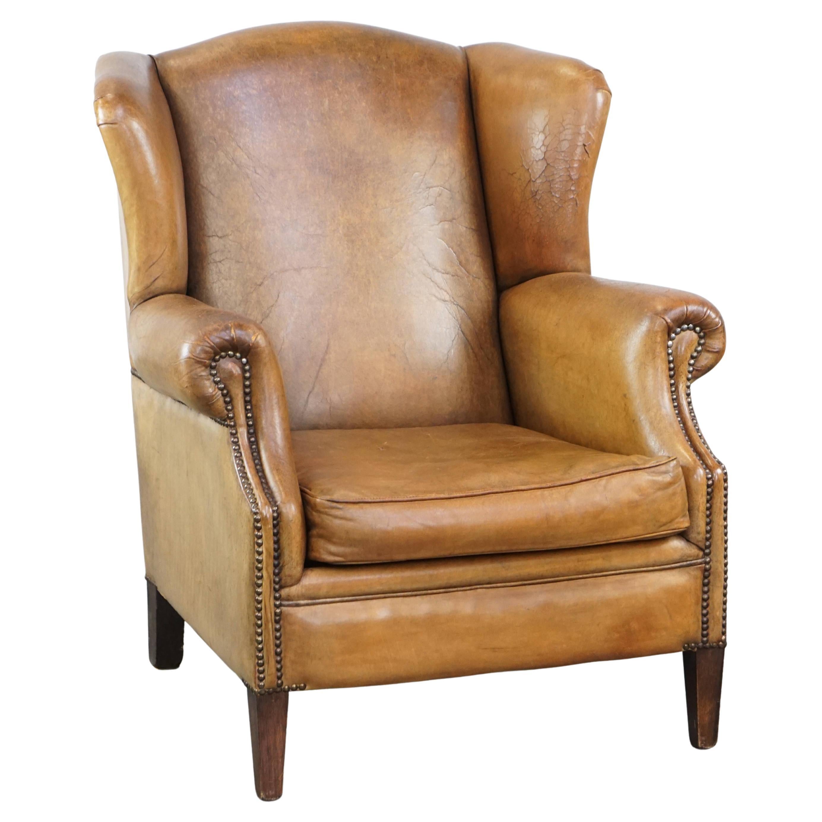 Beautiful sheepskin armchair with a very lovely color and patina