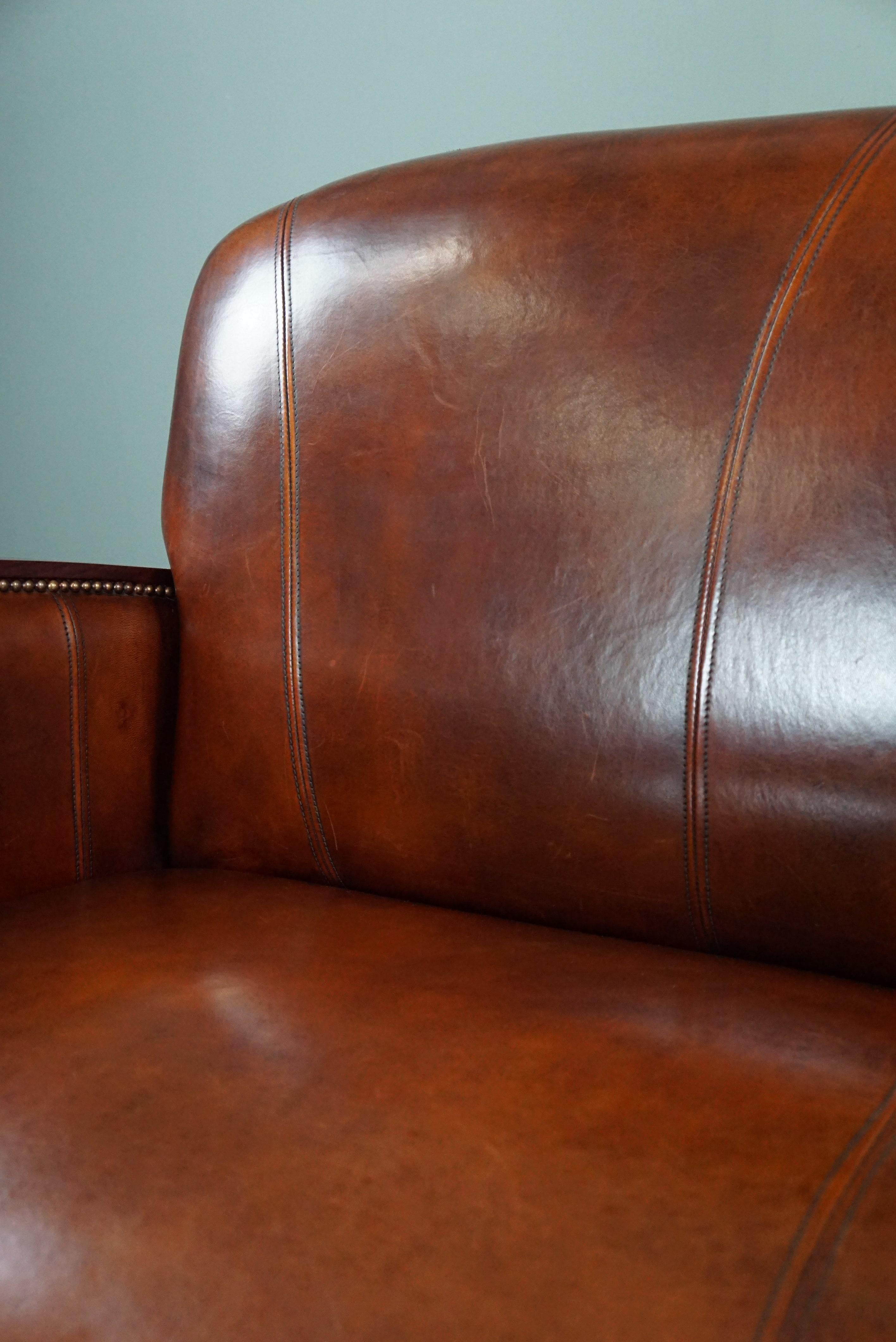 Contemporary Beautiful sheepskin Art Deco 2-seater sofa, new condition For Sale