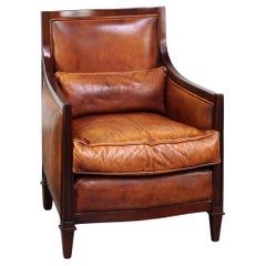 Beautiful sheepskin Art Deco design armchair finished with wood