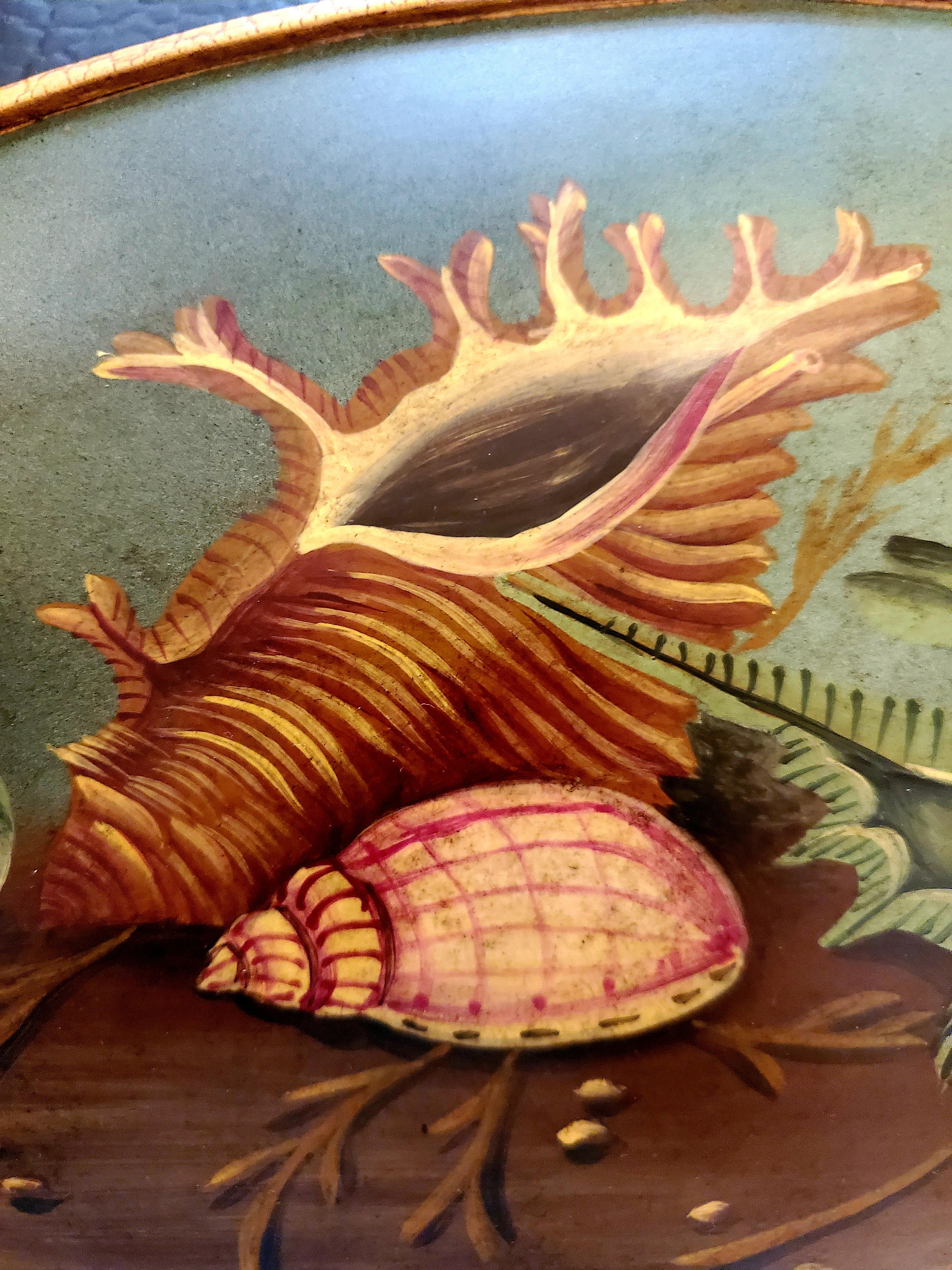 Beautiful Shell Motife Painted Box by Maitland Smith 1