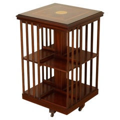 Beautiful Sheraton Revival Hardwood Revolving Bookcase End Table
