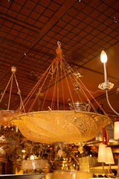 Beautiful Italian Mariano Fortuny Scudo Saraceno Suspended Ceiling Pendant