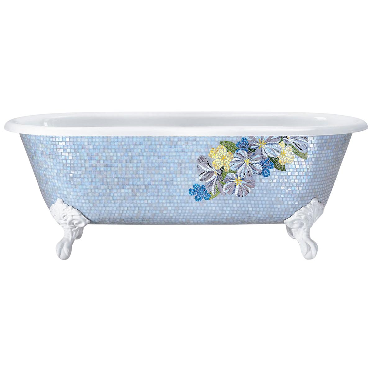 Beautiful Bathtub Petunia 1 Mosaic and Artistic Mosaic Decoration For Sale