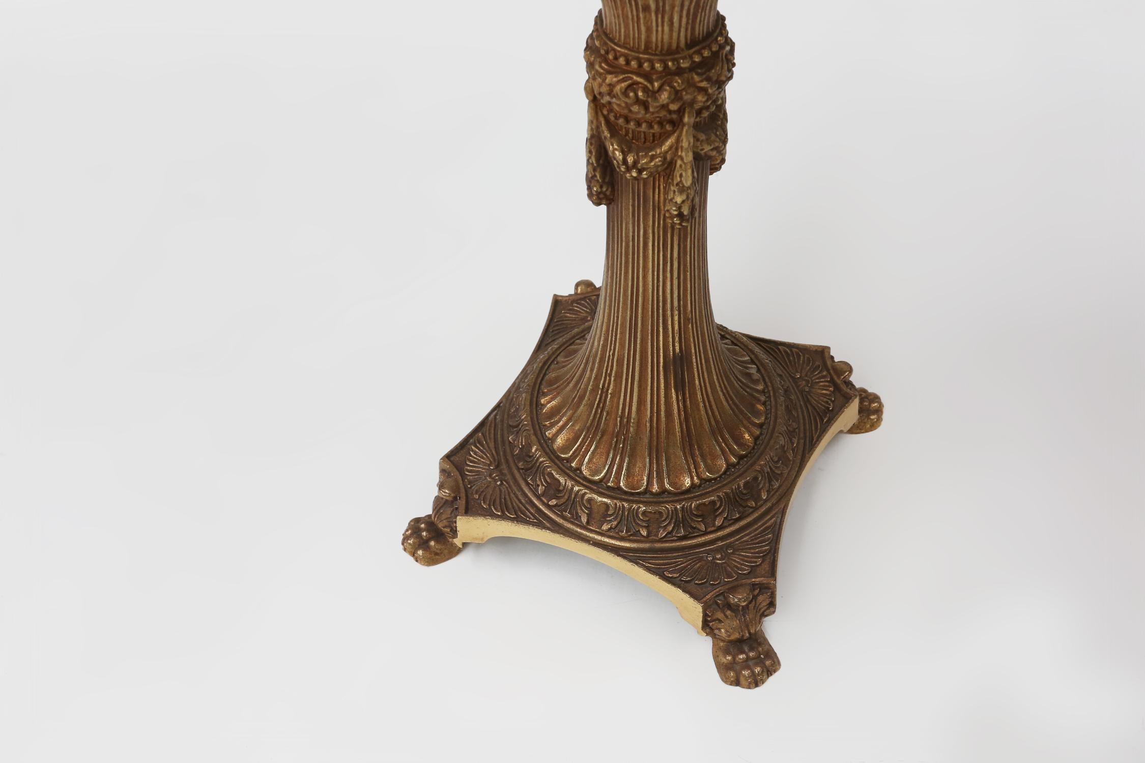 Mid-20th Century Beautiful side table in brass with onyx marble top, France ca. 1950