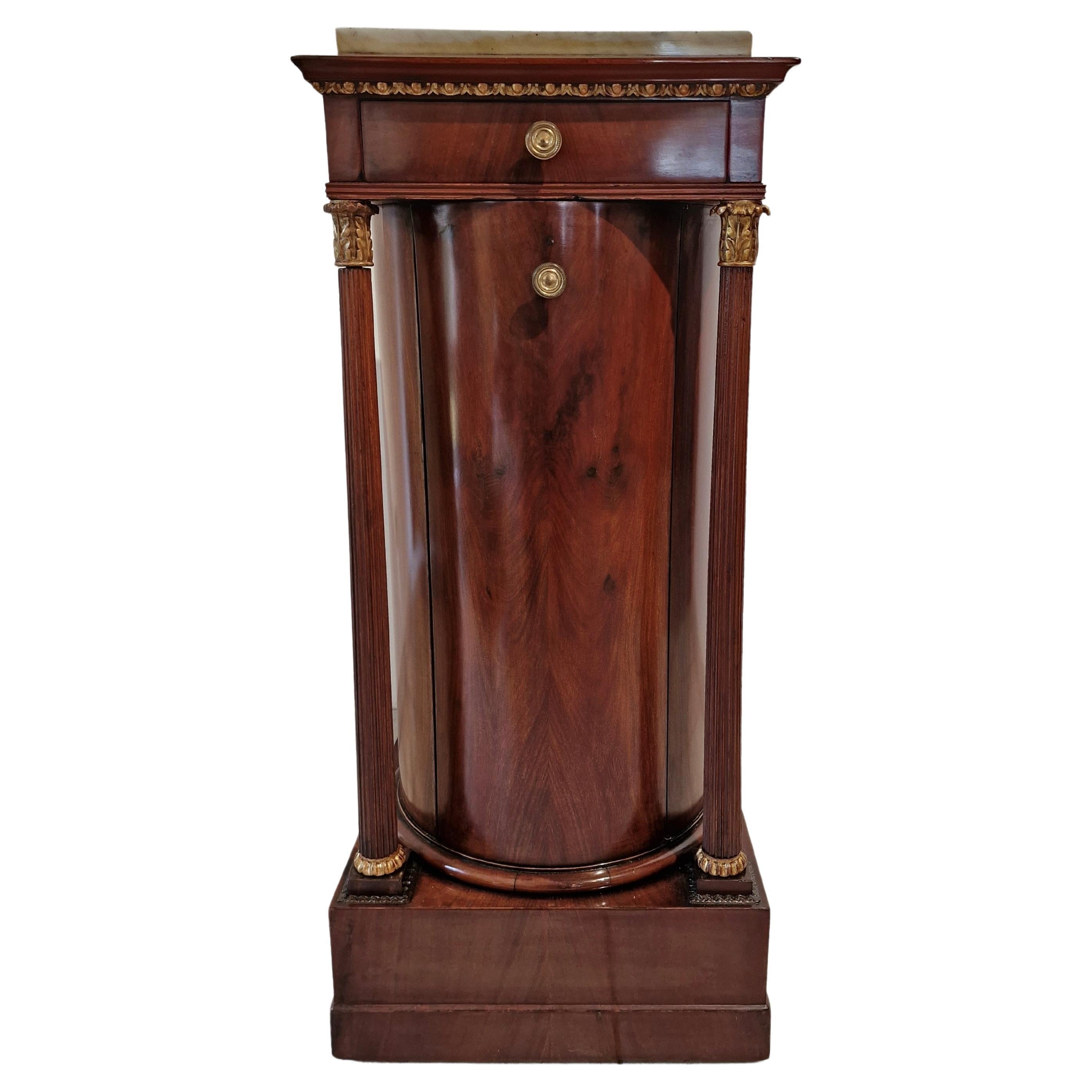 Especially beautiful Side Table, Pillar Commode Trumeau, Empire, ~1810-15, Italy