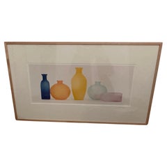 Beautiful Signed Lithograph of Bottles by Robin Logan