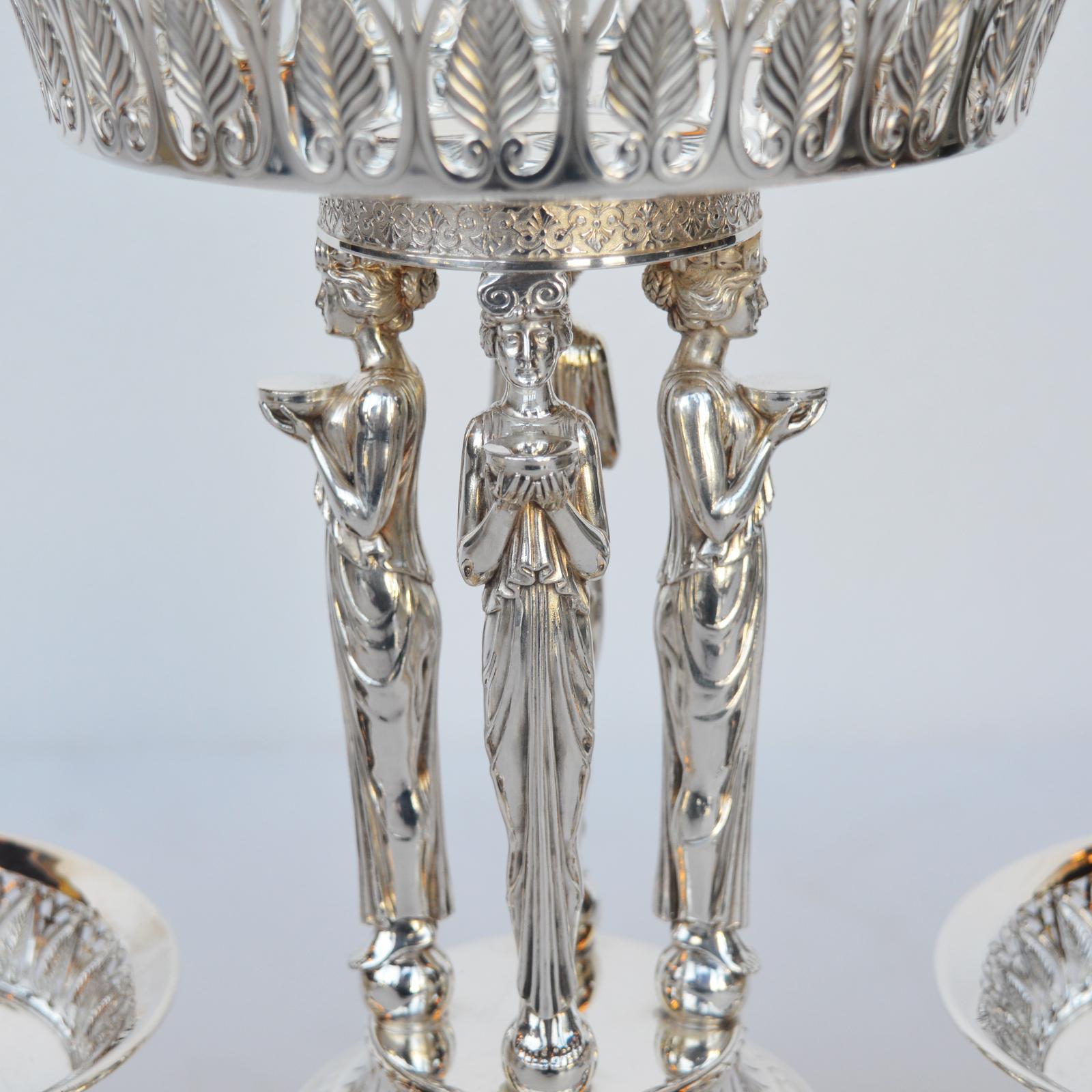 Beautiful silver center table set, Late 19th Century.