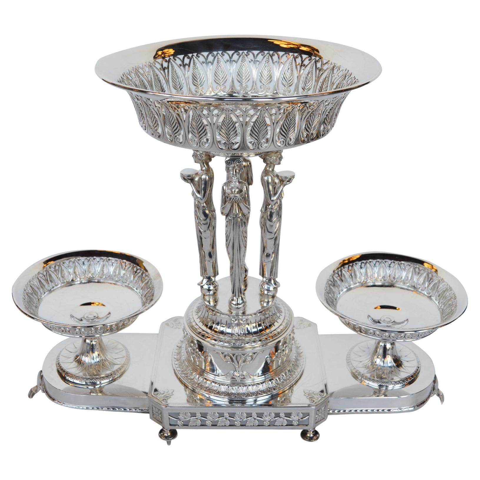 Beautiful Silver Center Table Set, Late 19th Century