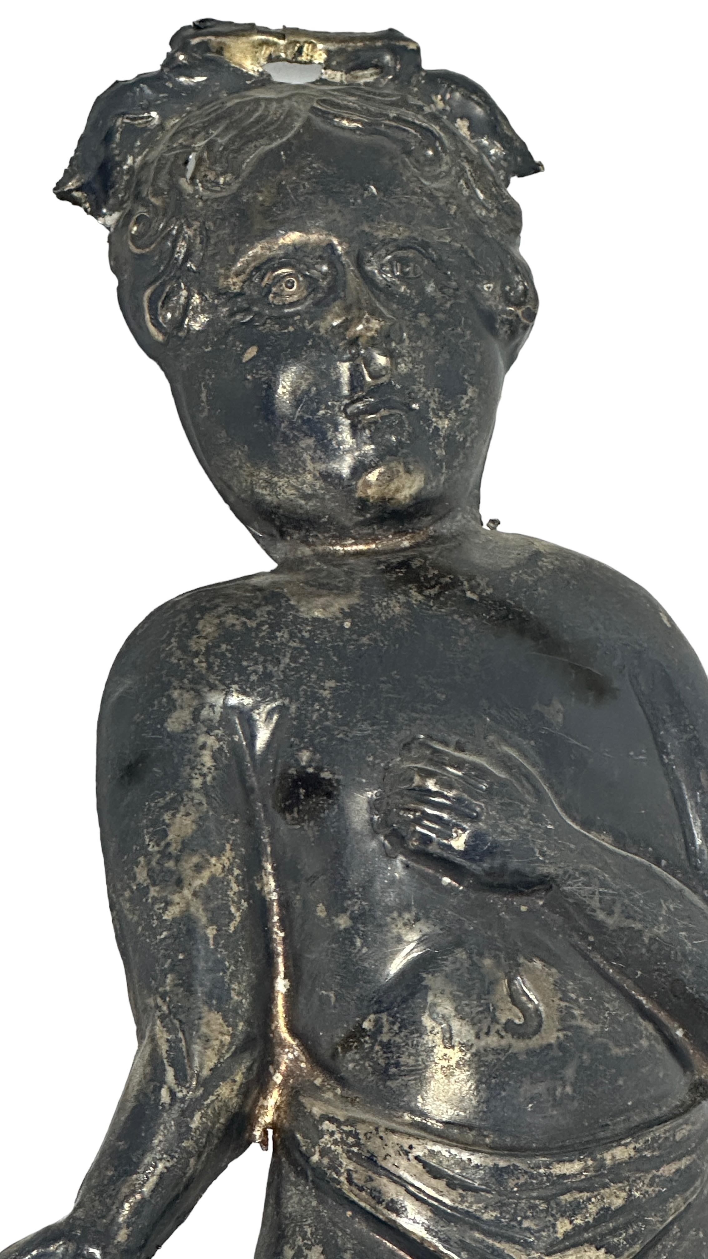 Italian Antique Ex voto Male figure, Infant, Infant Jesus, Silver Italy 1890s For Sale
