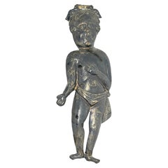 Antike männliche Ex voto-Figur, Säugling, Säugling Jesus, Silber Italien 1890er Jahre