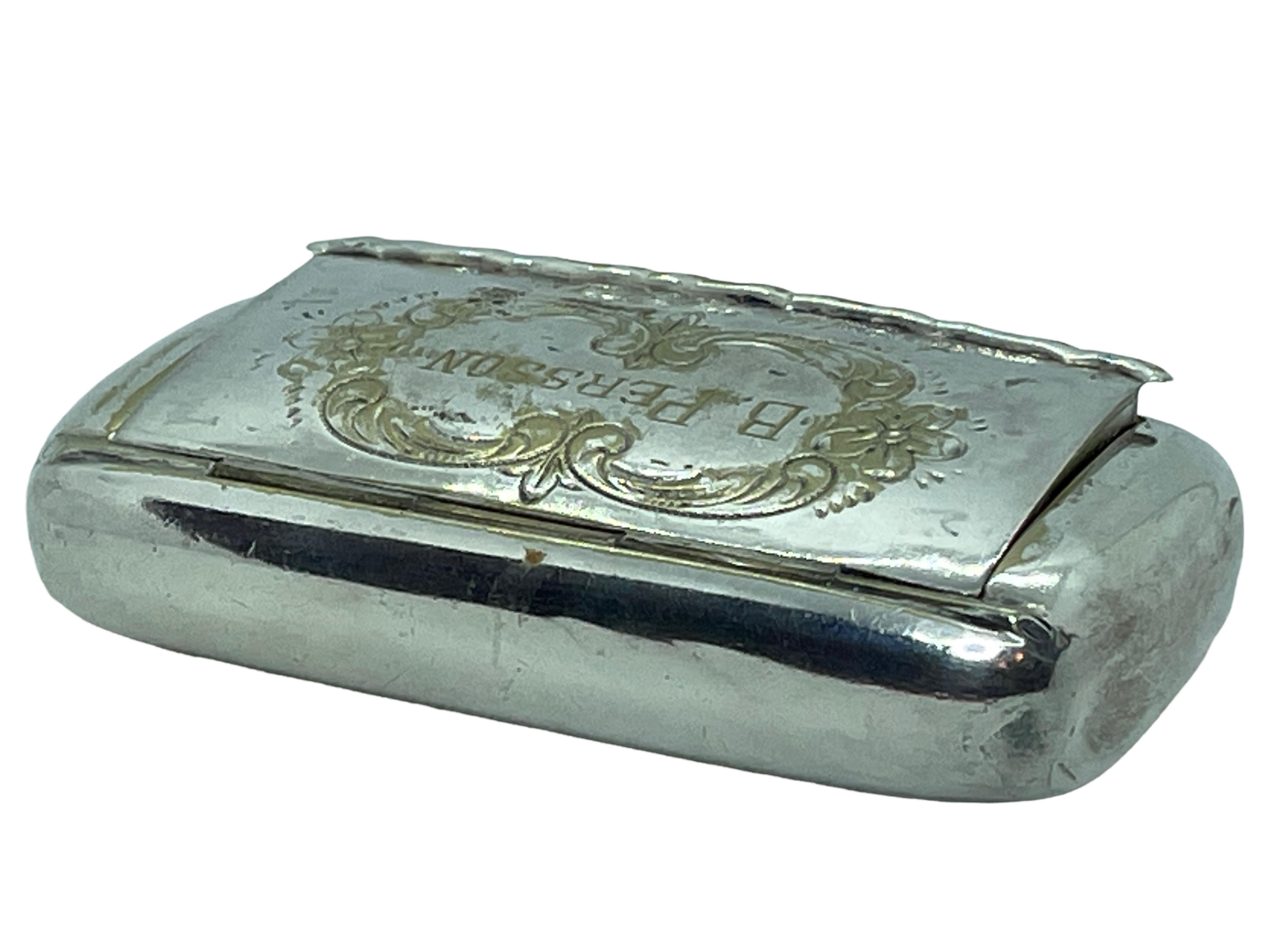 Beautiful Silver Plate Snuff Box for B. Persson, Sweden, 1934 For Sale 5
