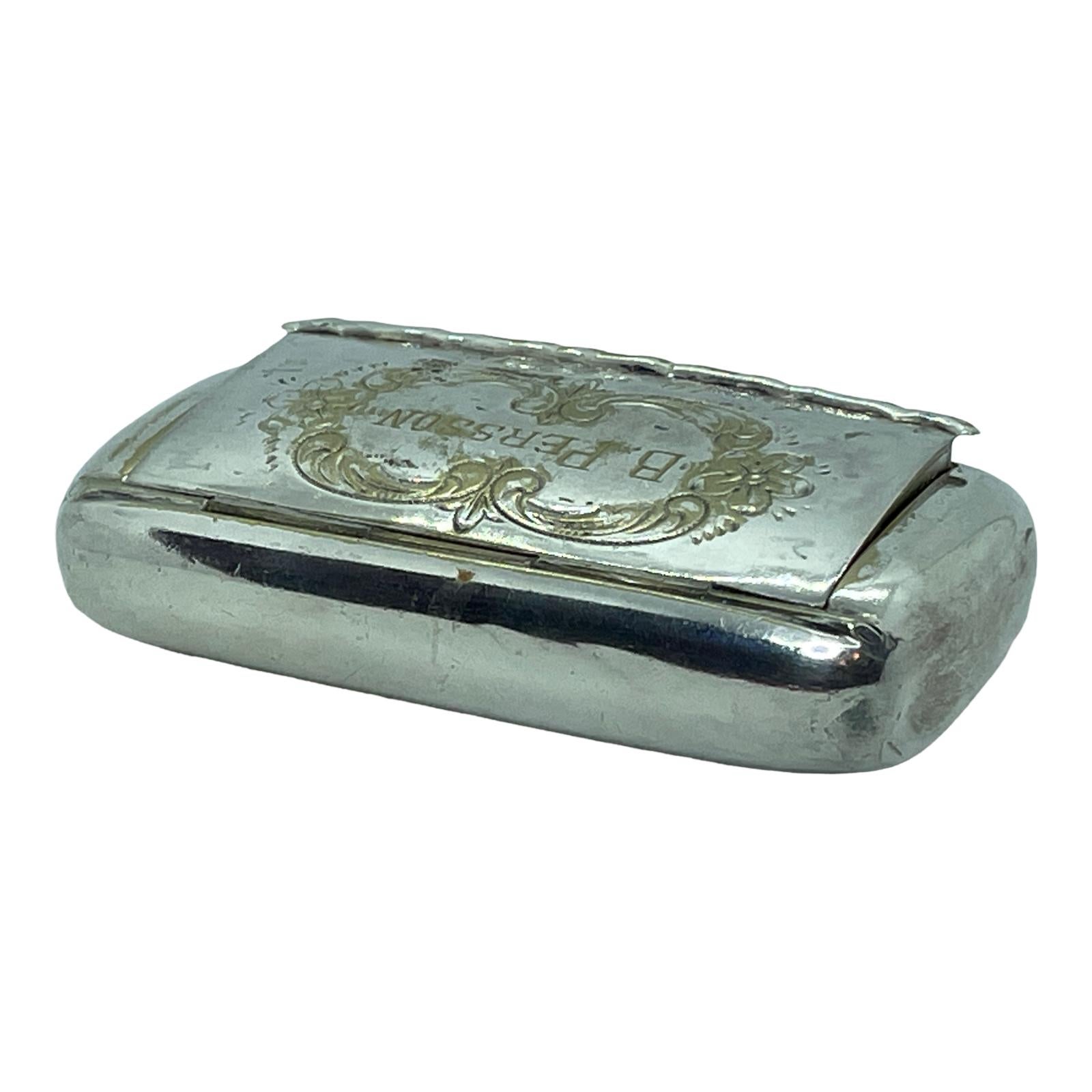 Beautiful Silver Plate Snuff Box for B. Persson, Sweden, 1934 For Sale 6