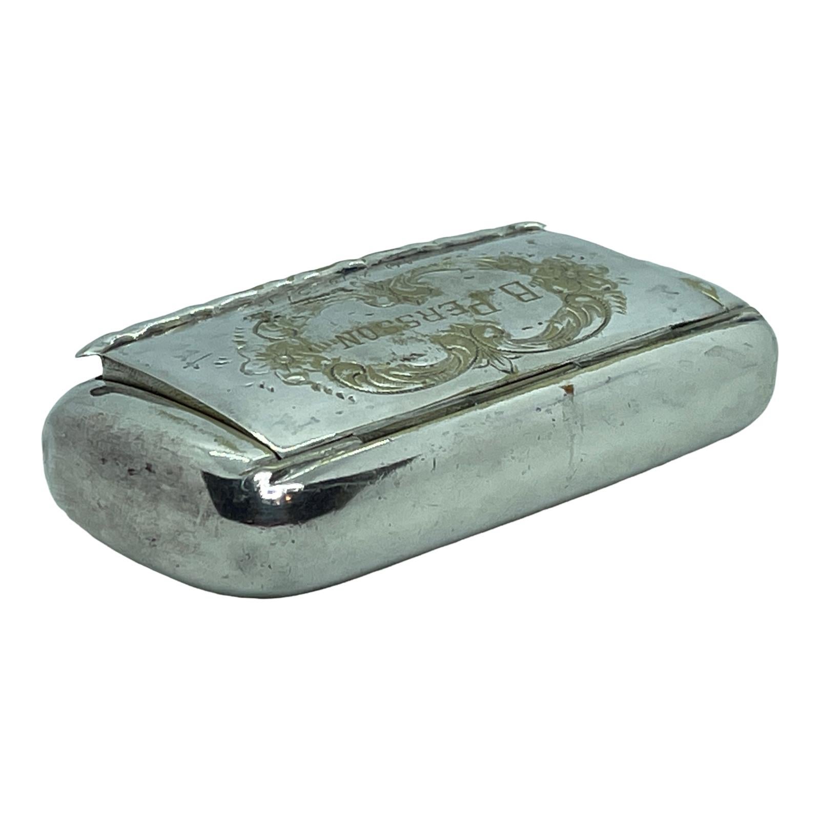 Beautiful Silver Plate Snuff Box for B. Persson, Sweden, 1934 For Sale 8