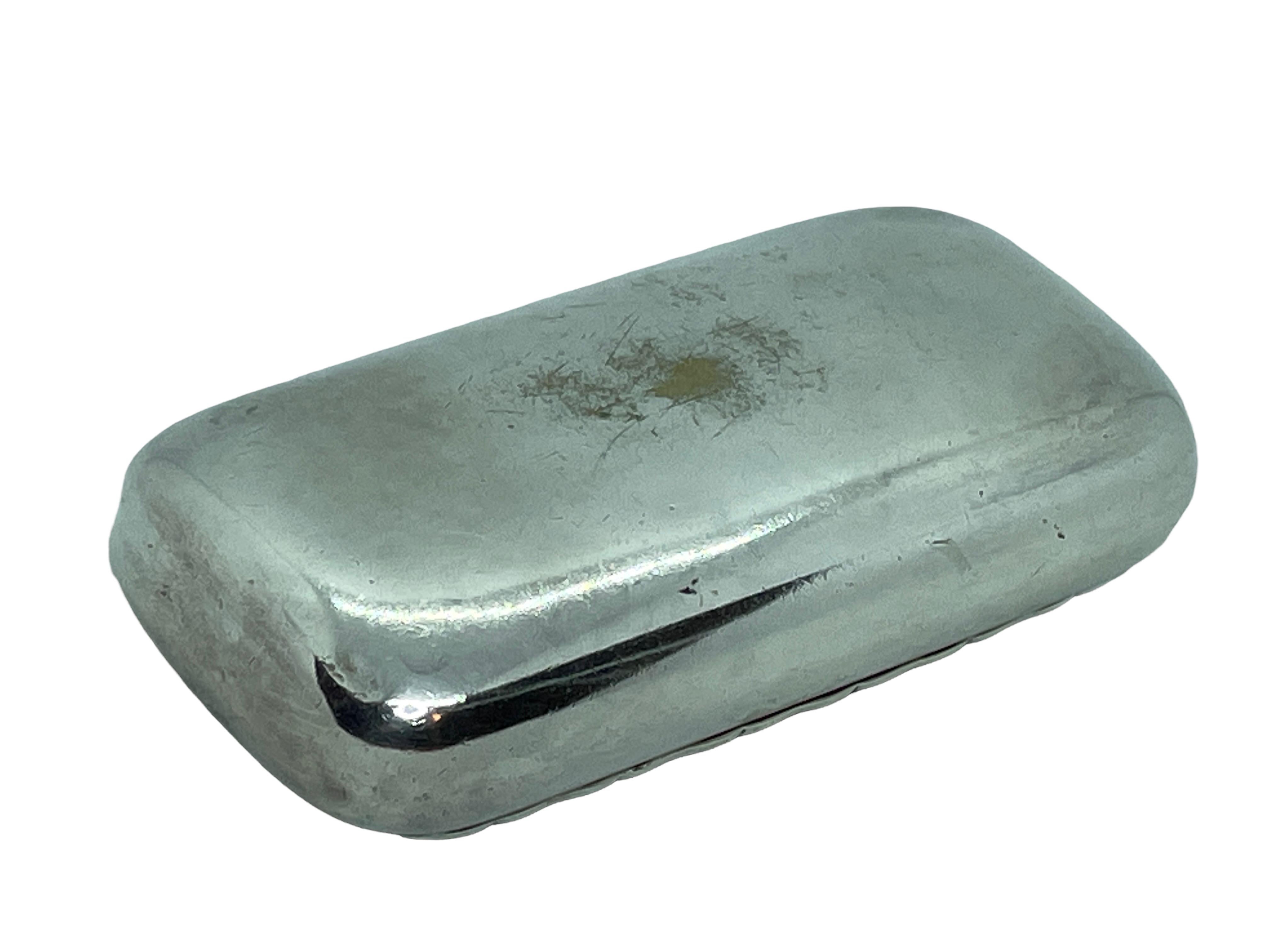 Beautiful Silver Plate Snuff Box for B. Persson, Sweden, 1934 For Sale 9