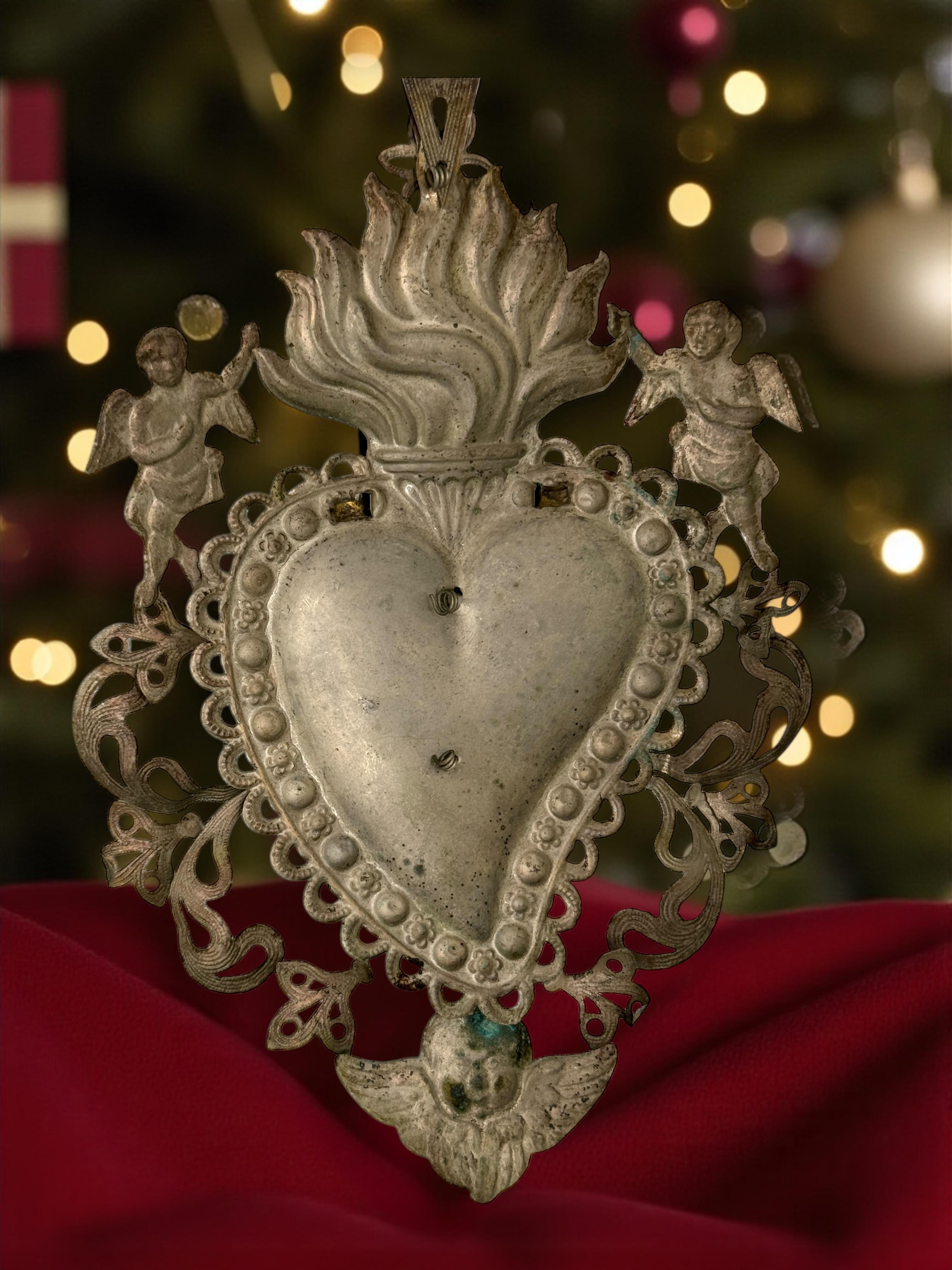 Bellissimo ex voto in argento con angelo cherubino, antico europeo, 1880 in vendita 2