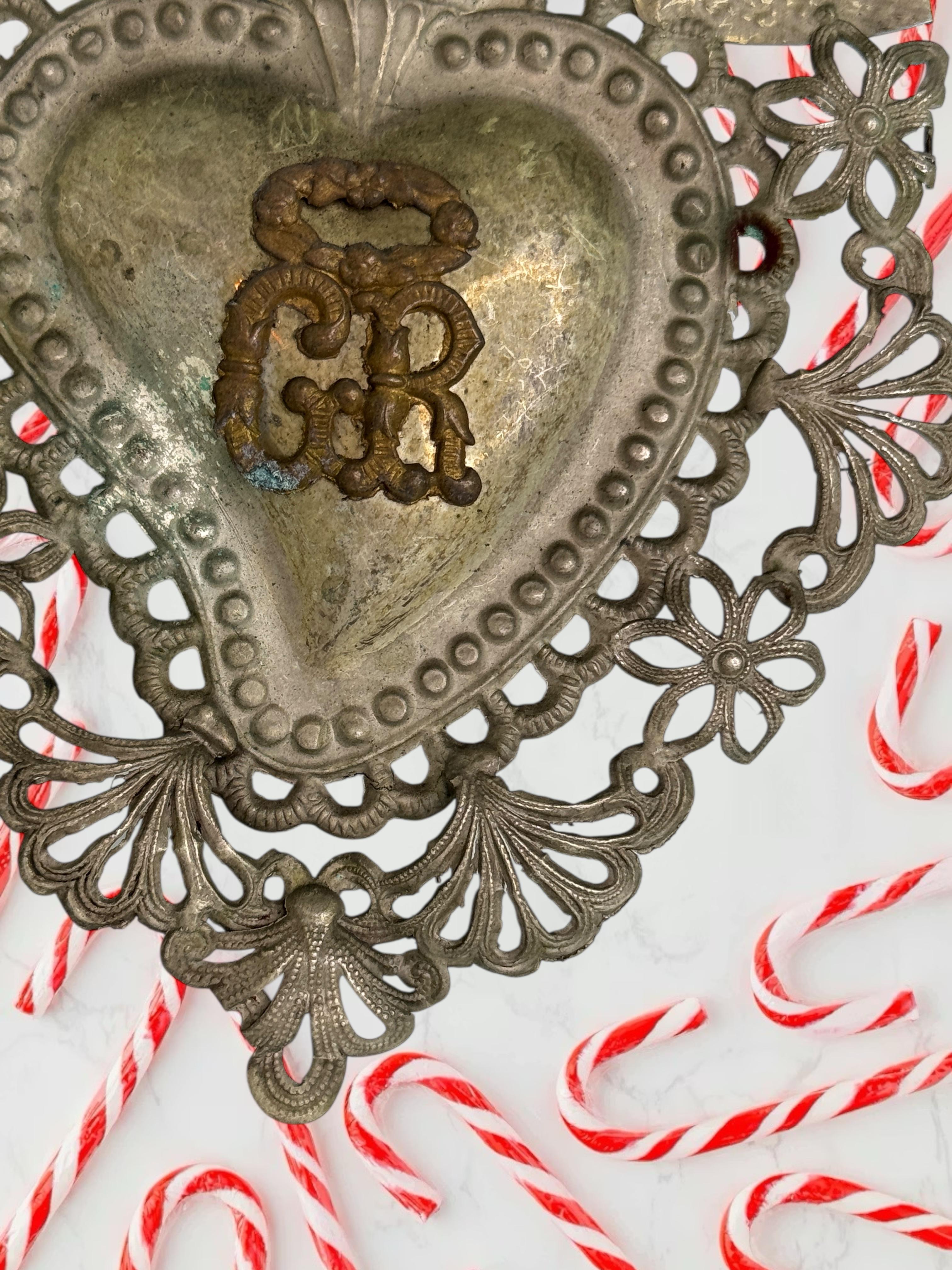 Magnifique évoto du Sacré-Cœur avec ange chérubin, européen ancien, années 1890 en vente 4