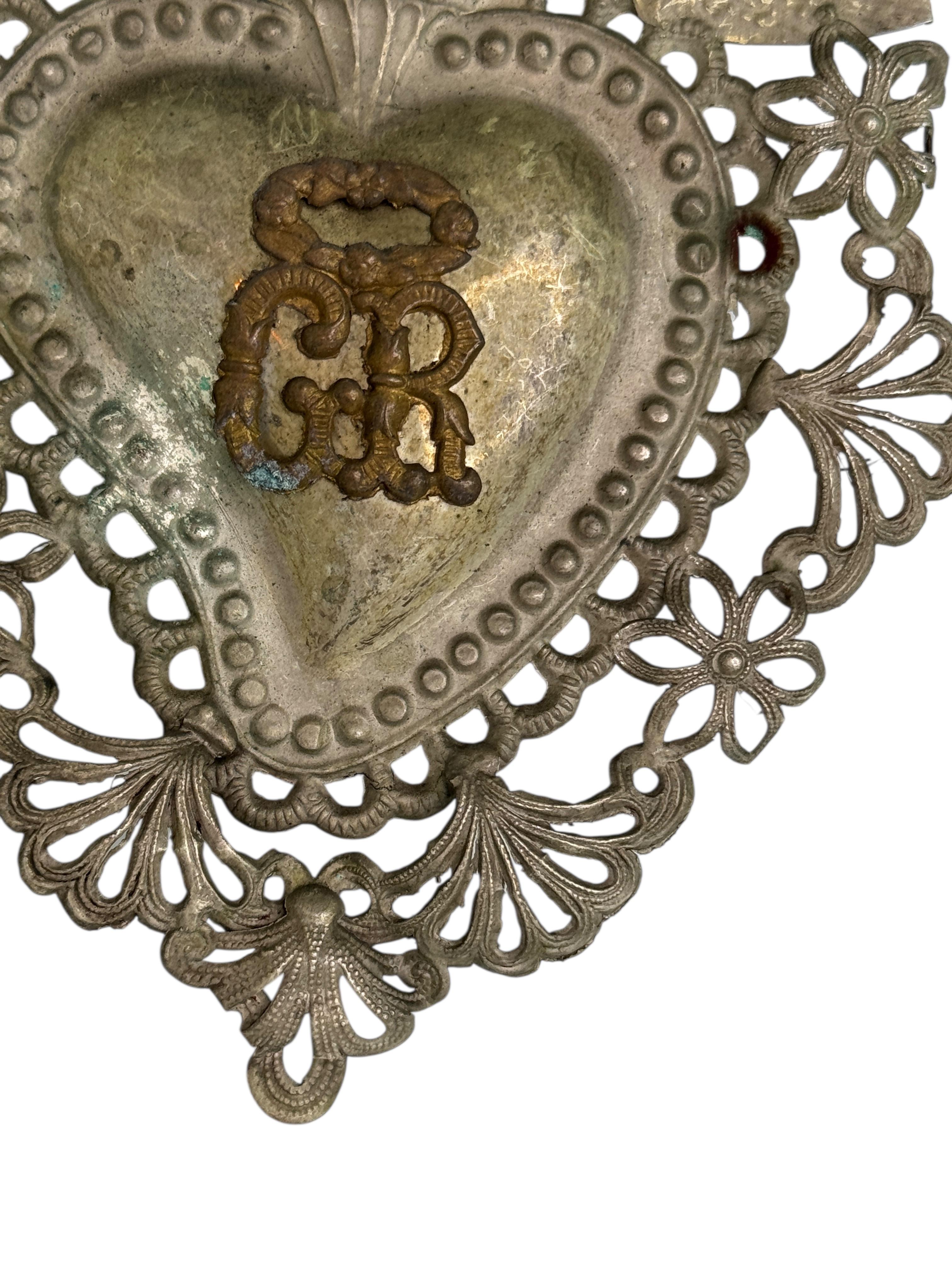 Magnifique évoto du Sacré-Cœur avec ange chérubin, européen ancien, années 1890 Bon état - En vente à Nuernberg, DE