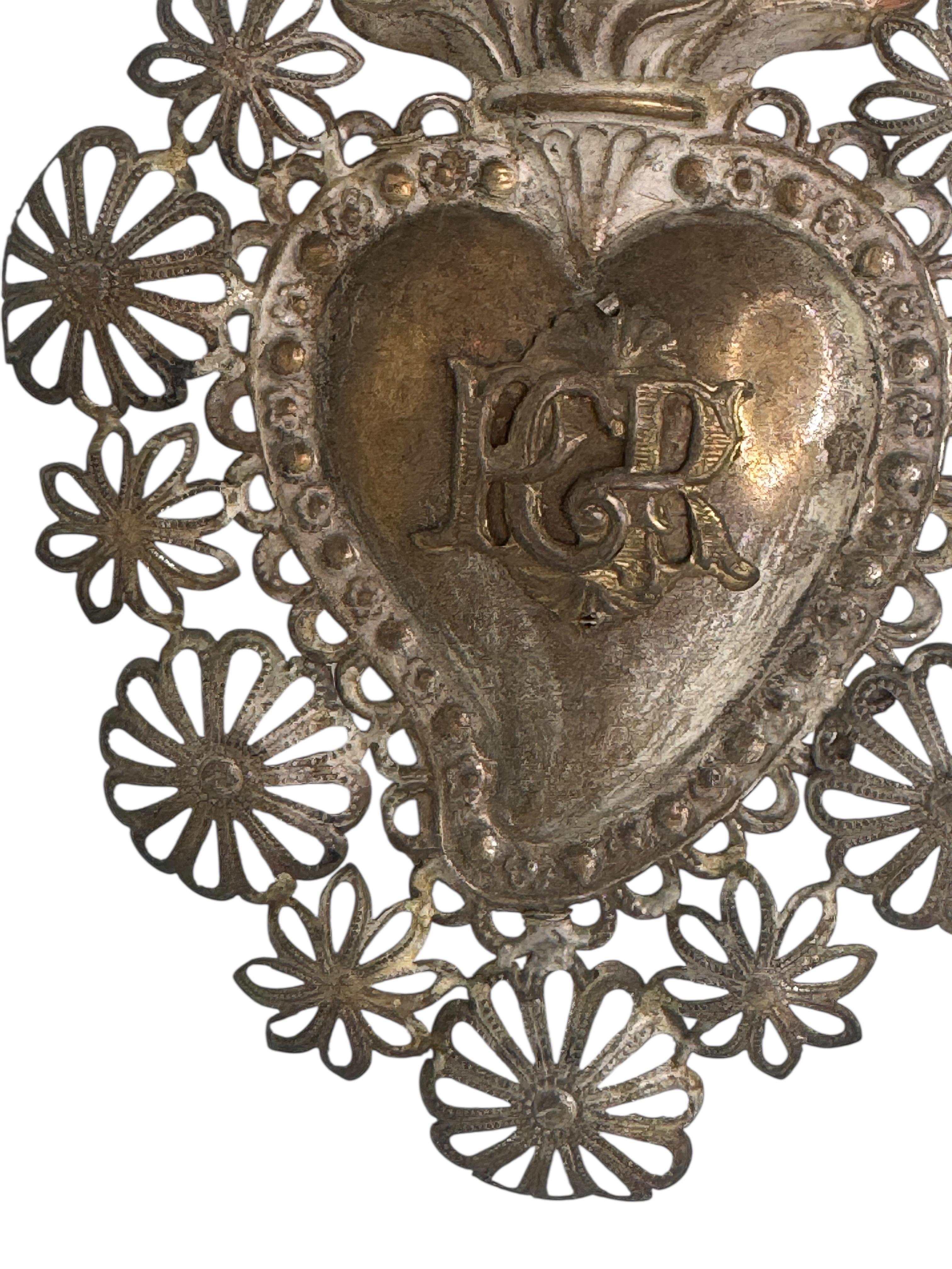 Art nouveau Magnifique évoto du Sacré-Cœur avec ange chérubin, européen ancien, années 1900 en vente