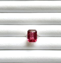 18.2 carats Rubellite with Natural Diamonds Cocktail ring jewelry