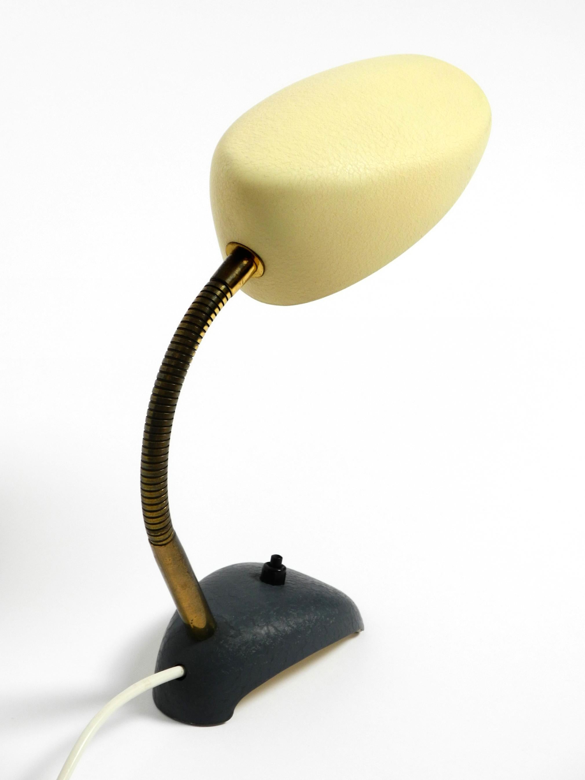 Beautiful small 1950s table lamp with metal gooseneck by Gebrüder Cosack Germany For Sale 9