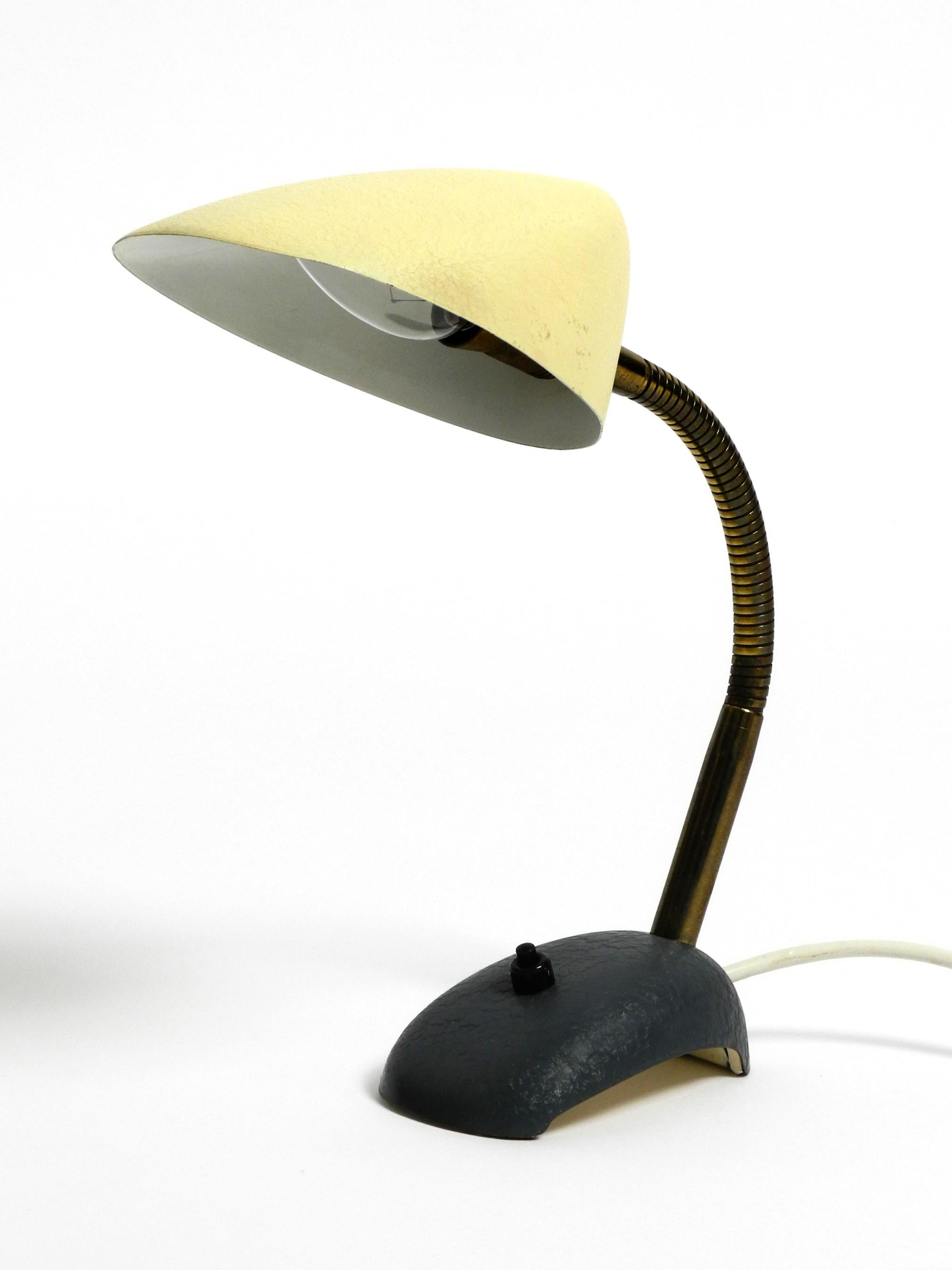 Beautiful small 1950s table lamp with metal gooseneck by Gebrüder Cosack Germany For Sale 11