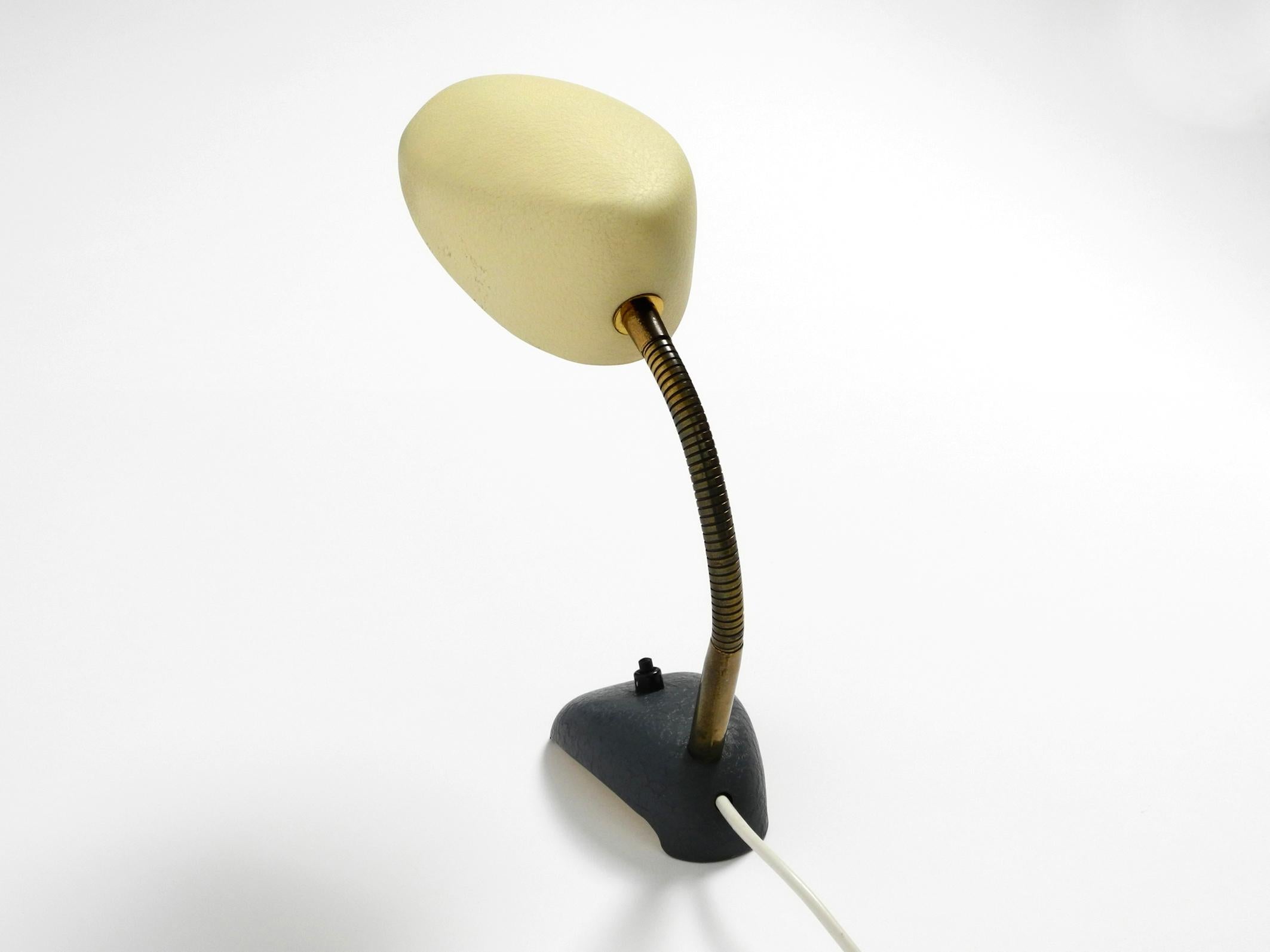 Beautiful small 1950s table lamp with metal gooseneck by Gebrüder Cosack Germany For Sale 12
