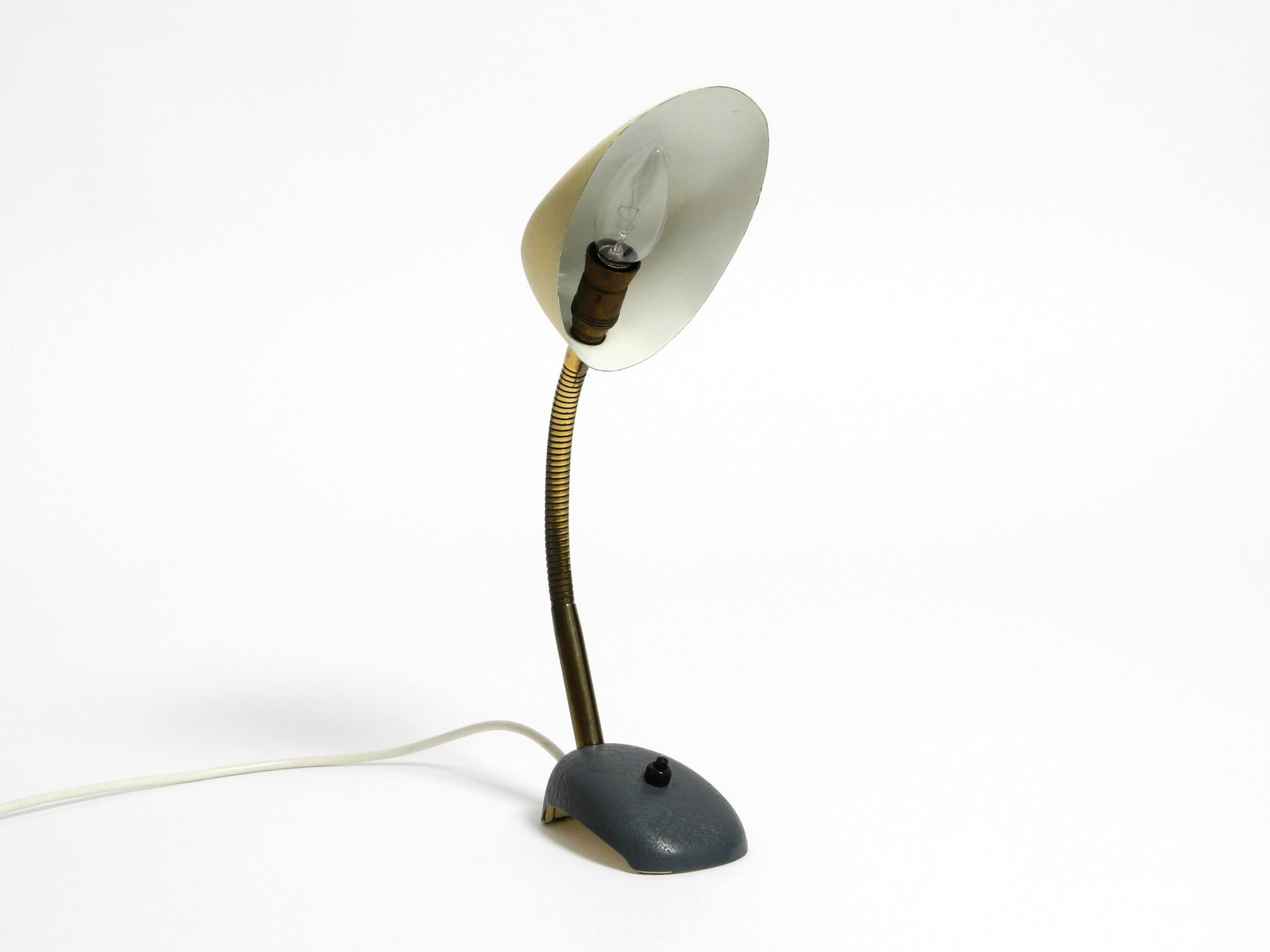 Metal Beautiful small 1950s table lamp with metal gooseneck by Gebrüder Cosack Germany For Sale