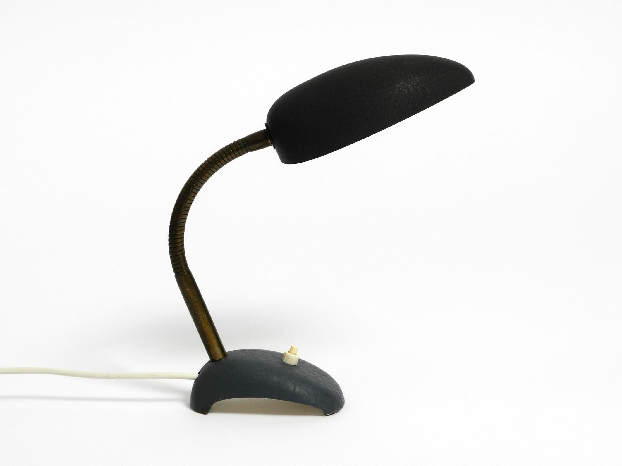 Beautiful small 1950s table lamp with metal gooseneck from Gebrüder Cosack For Sale 4